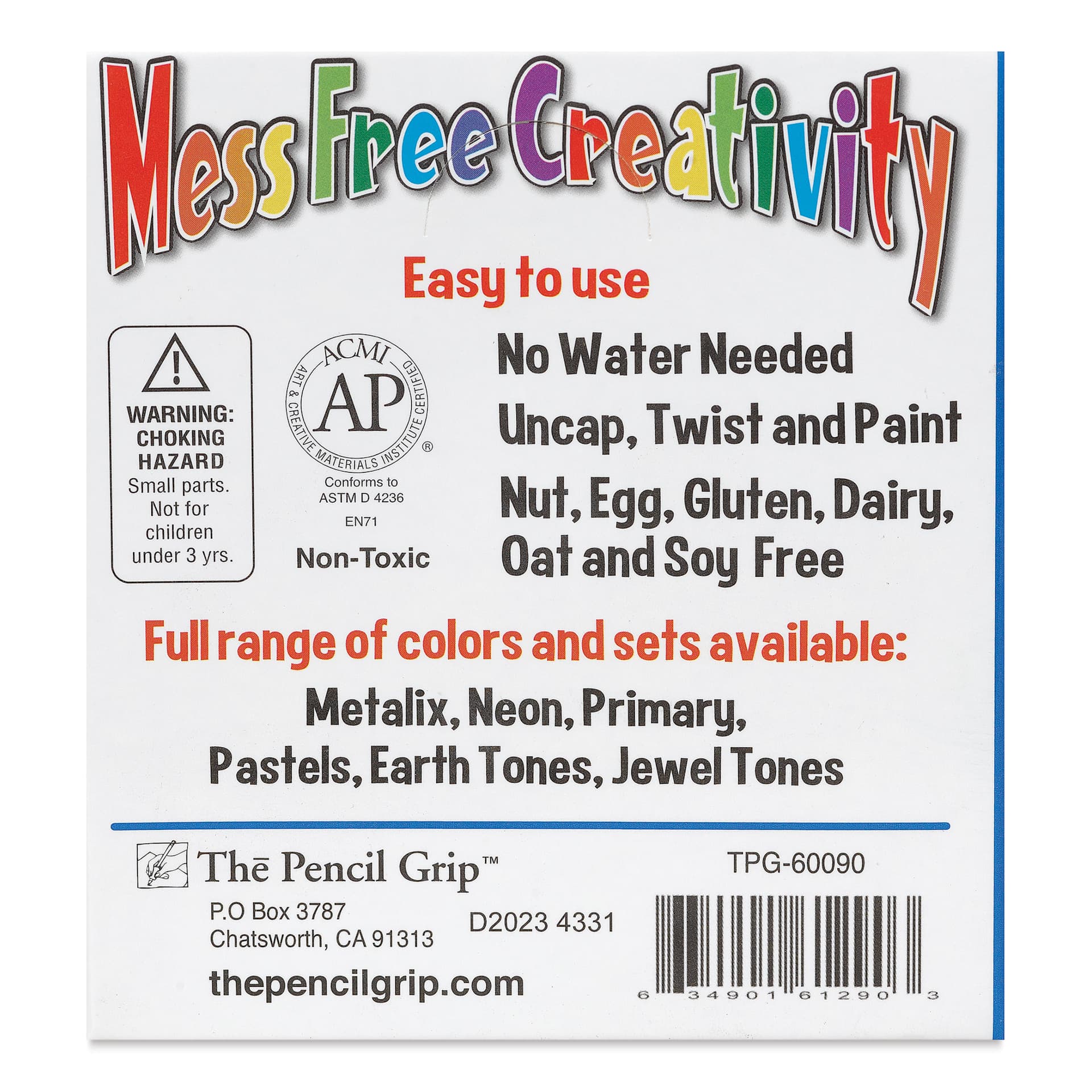 Kwik Stix Tempera Paint Sticks - White, Pkg of 12 back of box