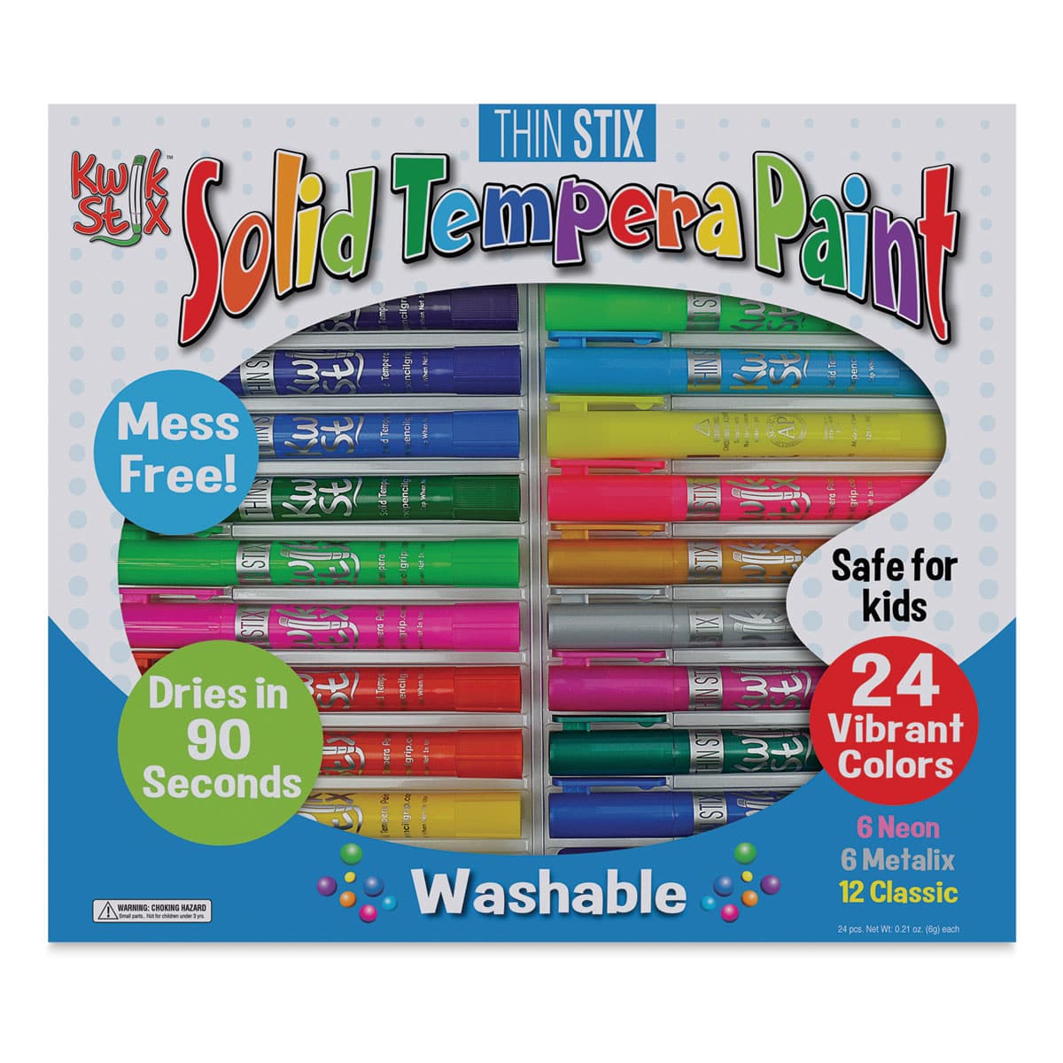 Kwik Stix Tempera Paint - Thin Stix, Set of 24 (In packaging)