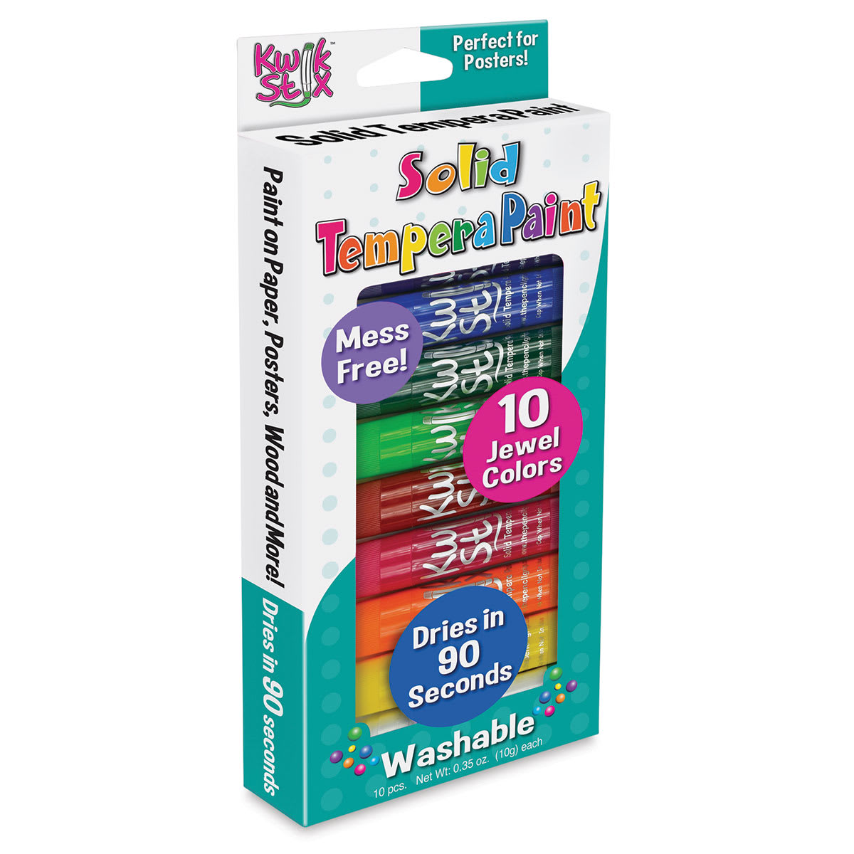 Kwik Stix Tempera Paint - Jewel Colors, Set of 10