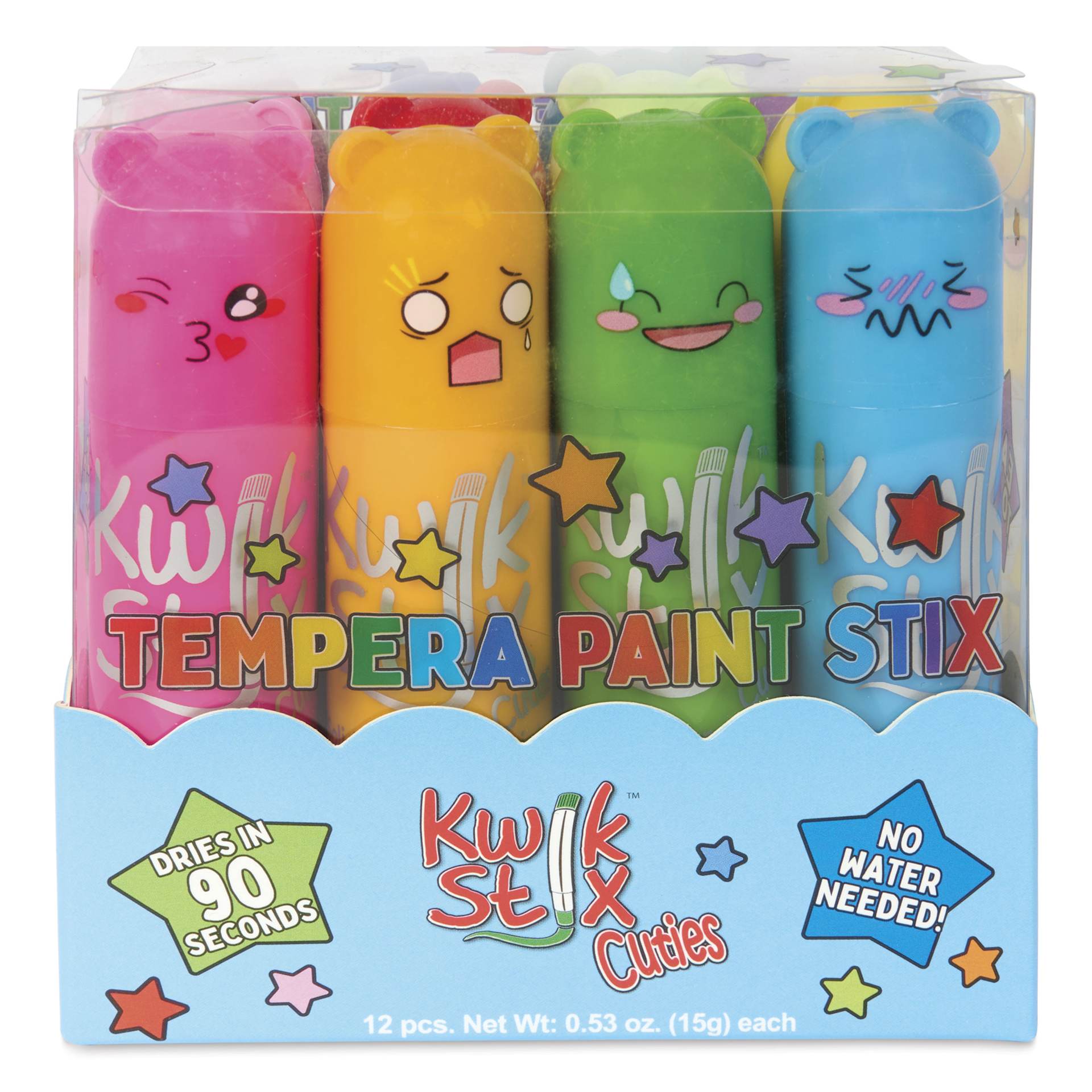Kwik Stix Tempera Paint - Set of 12, Cuties, Assorted Colors - front of packaging
