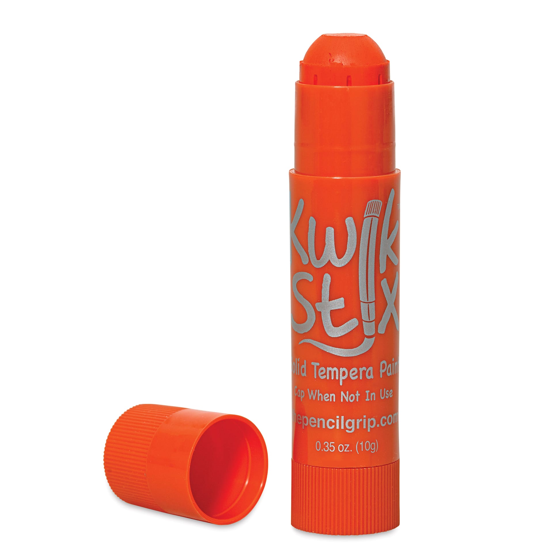 Kwik Stix Tempera Paint Sticks - Orange single stick with cap off