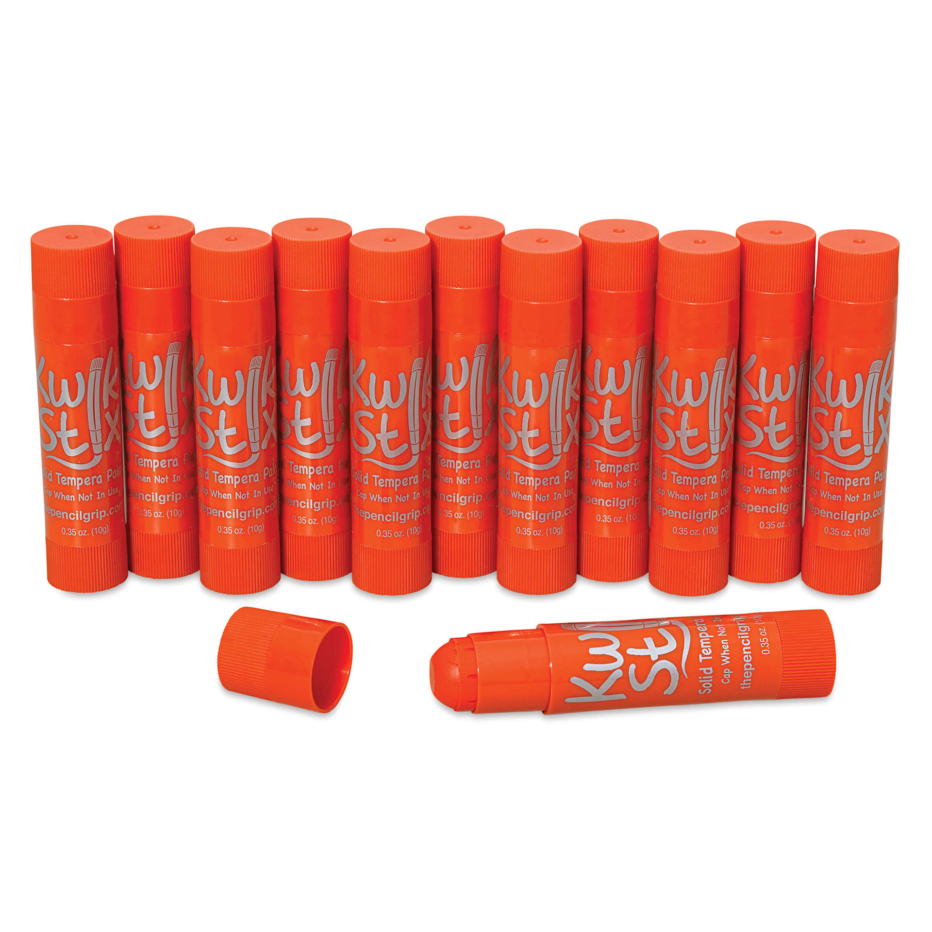 Kwik Stix Tempera Paint Sticks - Orange, Set of 12 contents out of box