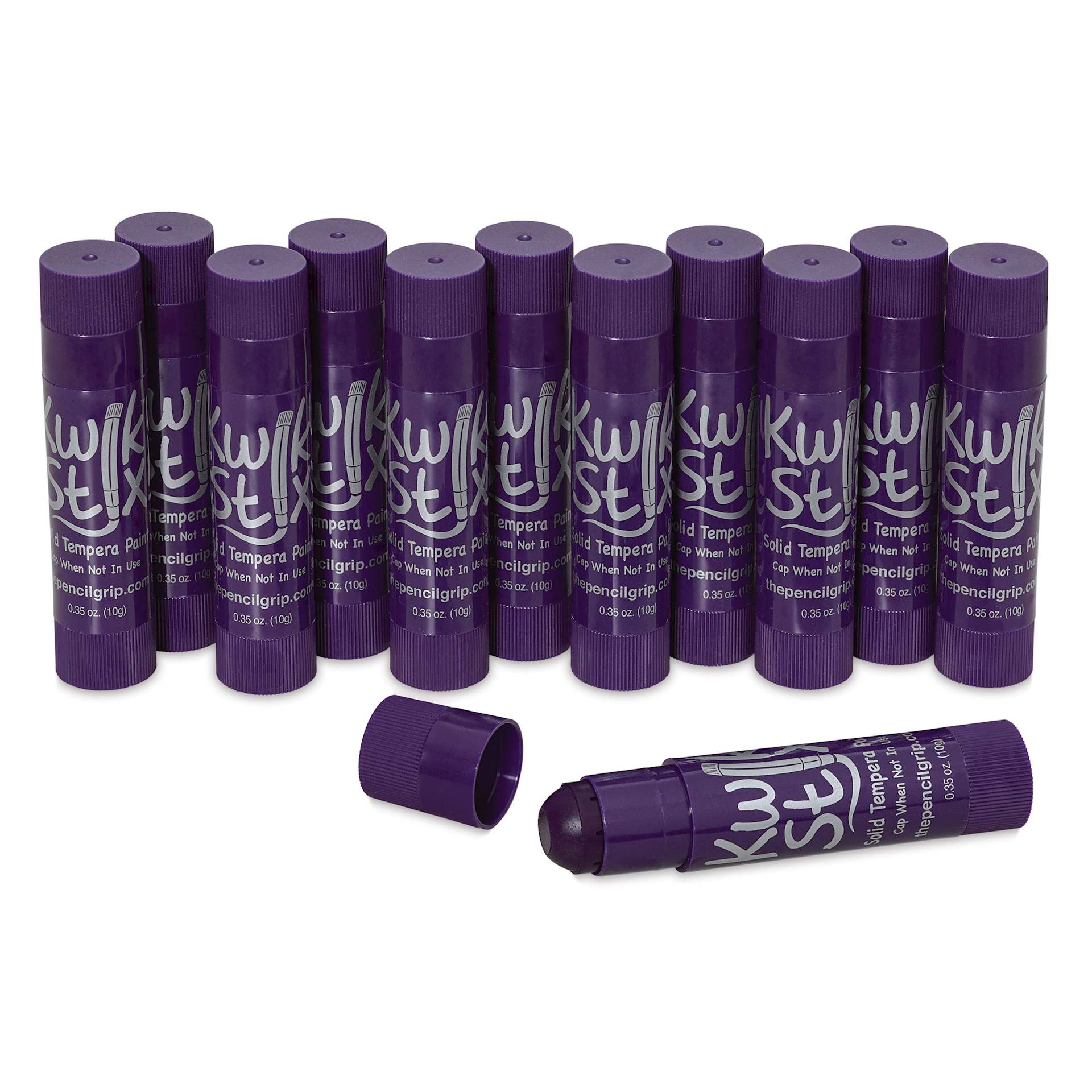 Kwik Stix Tempera Paint Sticks - Purple, Set of 12 set contents