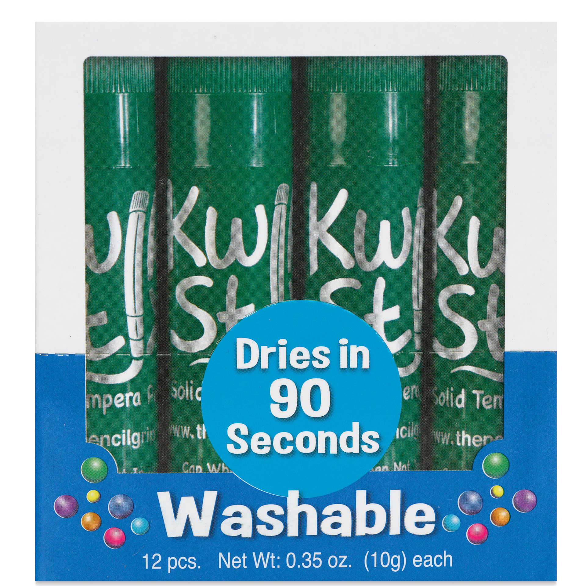 Kwik Stix Tempera Paint Sticks - Set of 12, Green