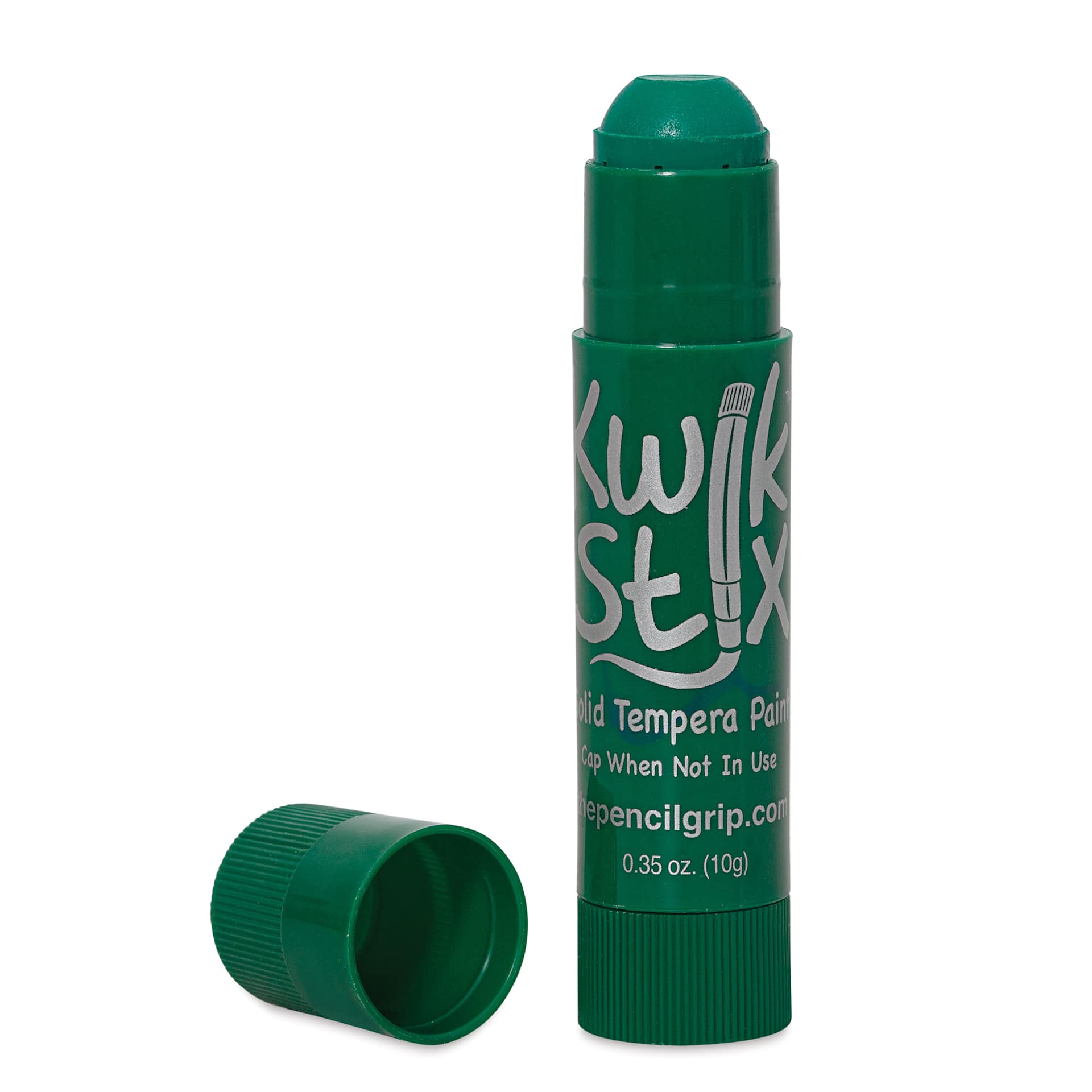 Kwik Stix Tempera Paint Sticks - Green single stick with cap off