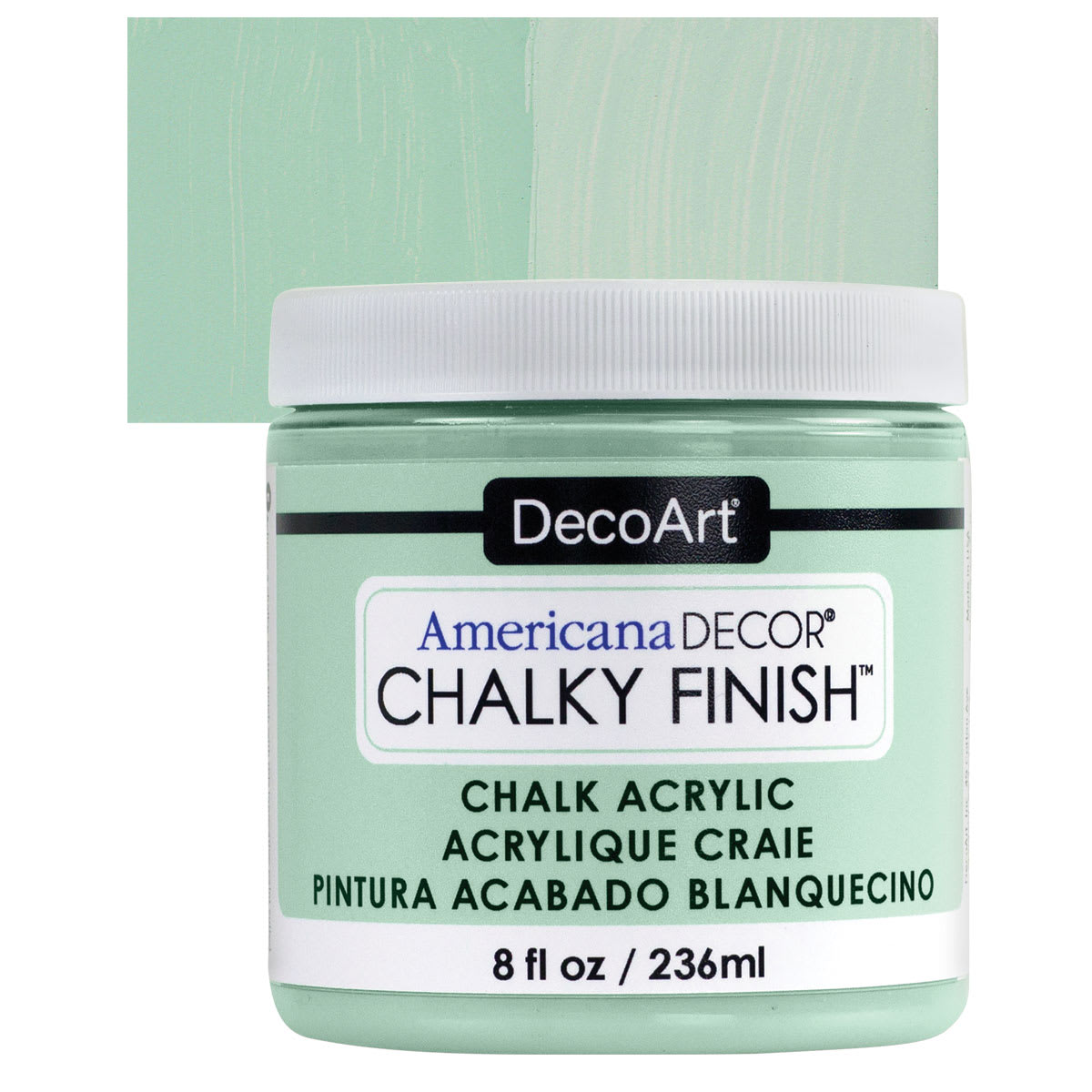 DecoArt Americana Decor Chalky Finish Paint - Refreshing, 8 oz jar and swatch
