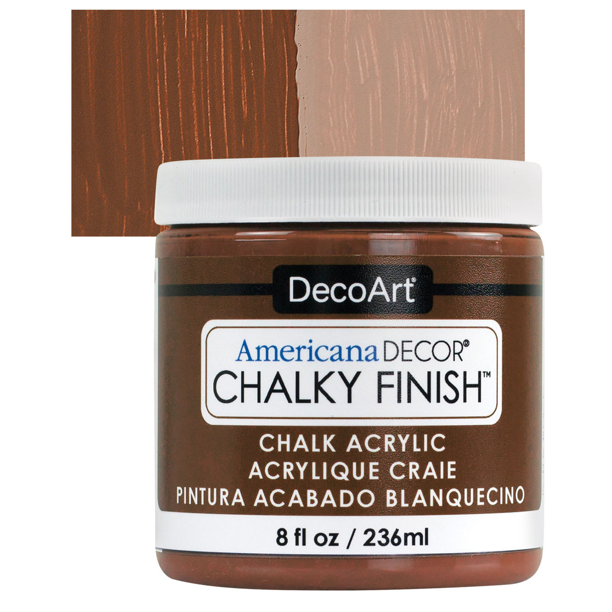 DecoArt Americana Decor Chalky Finish Paint - Rustic, 8 oz jar and swatch
