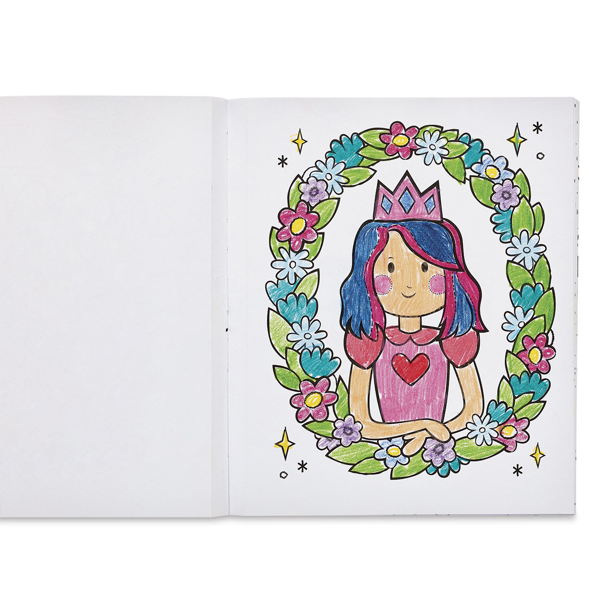 Ooly Color-In’ Coloring Book - Princesses & Fairies (princess in flower wreath)