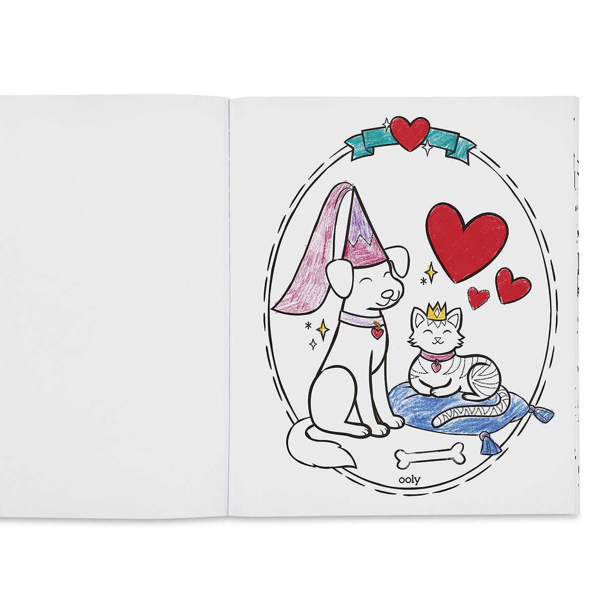 Ooly Color-In’ Coloring Book - Princesses & Fairies (dog and cat)