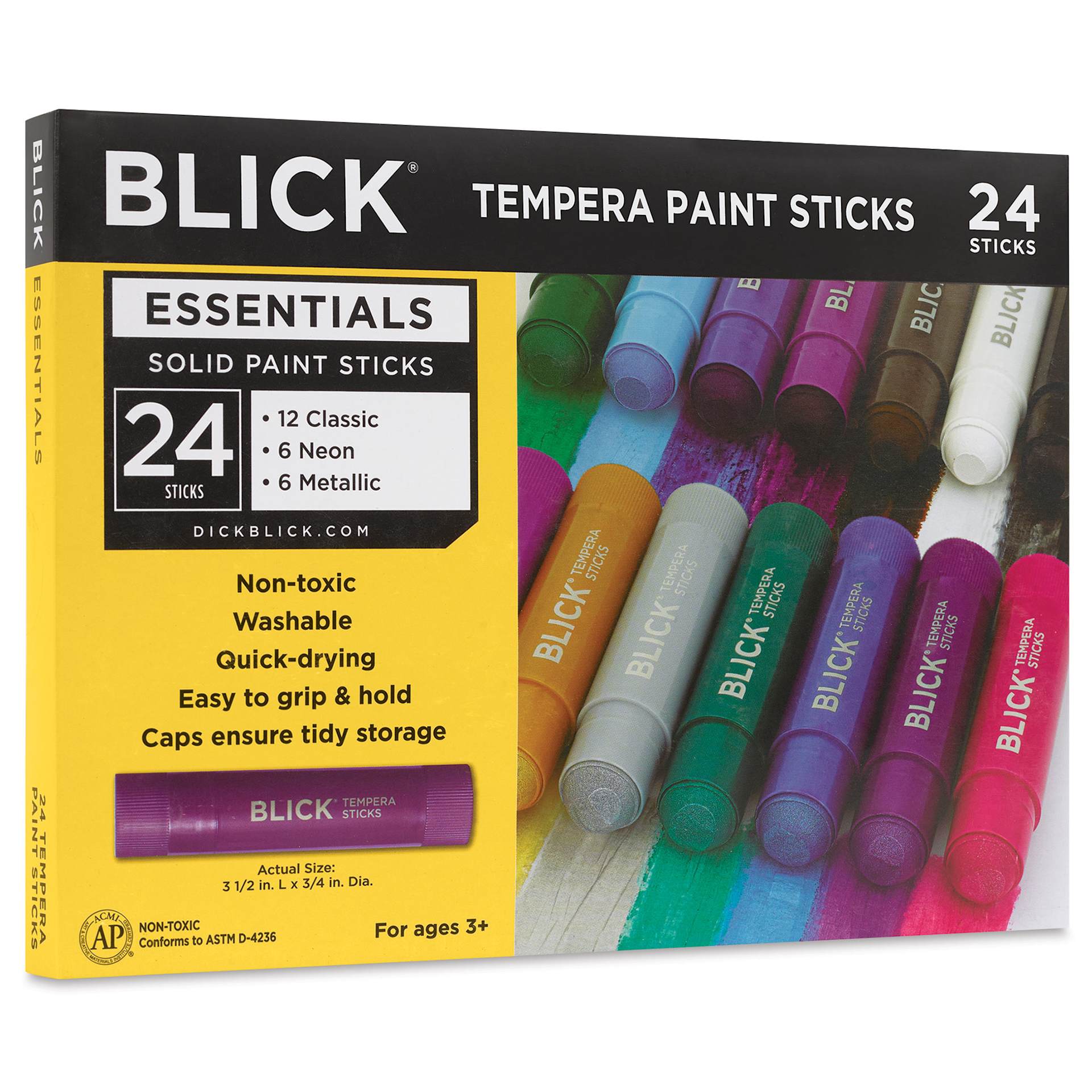 Blick Essentials Tempera Paint Sticks - Set of 24, packaging