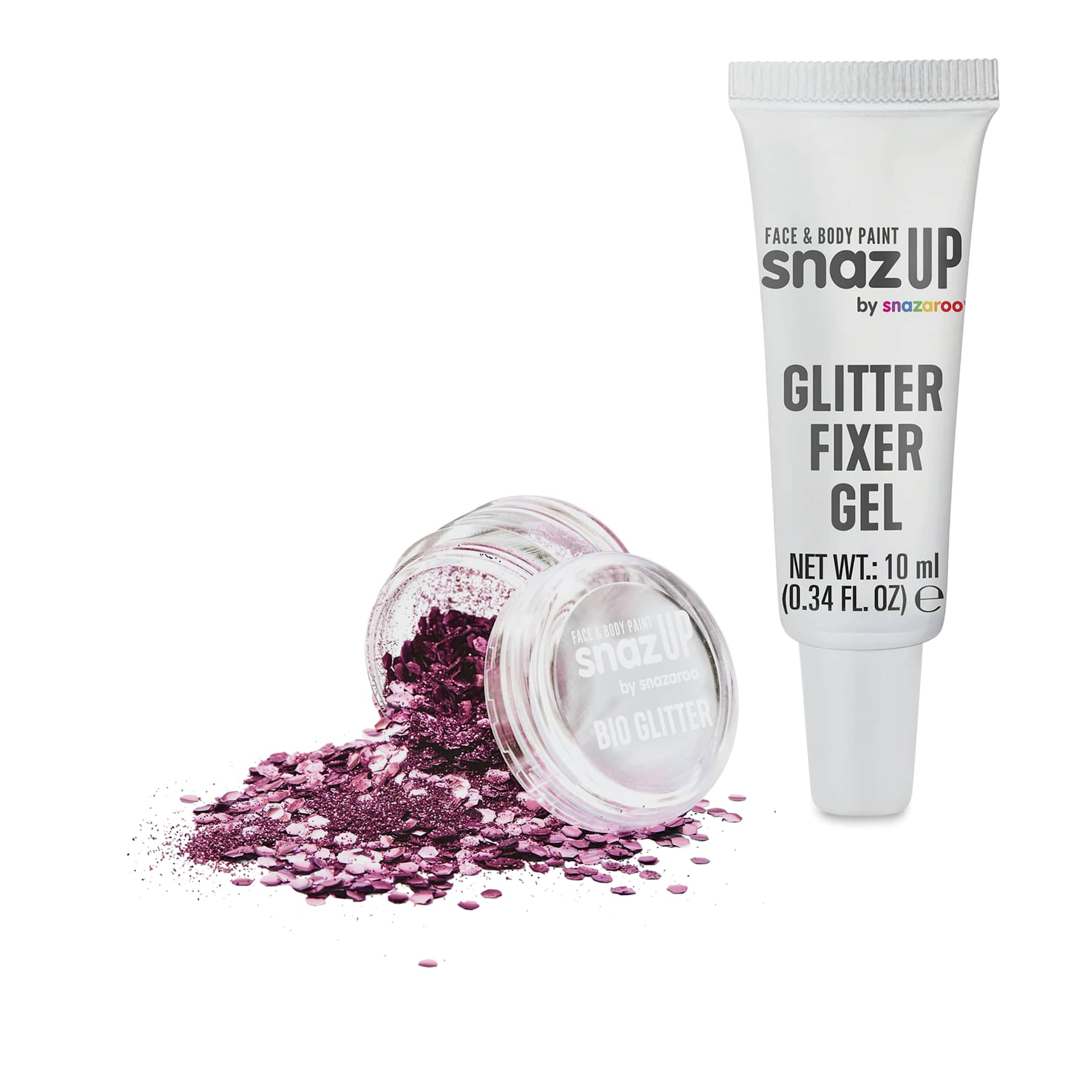 Snazaroo Bio Glitter Kit - Pink (Glitter and Fixer Gel)