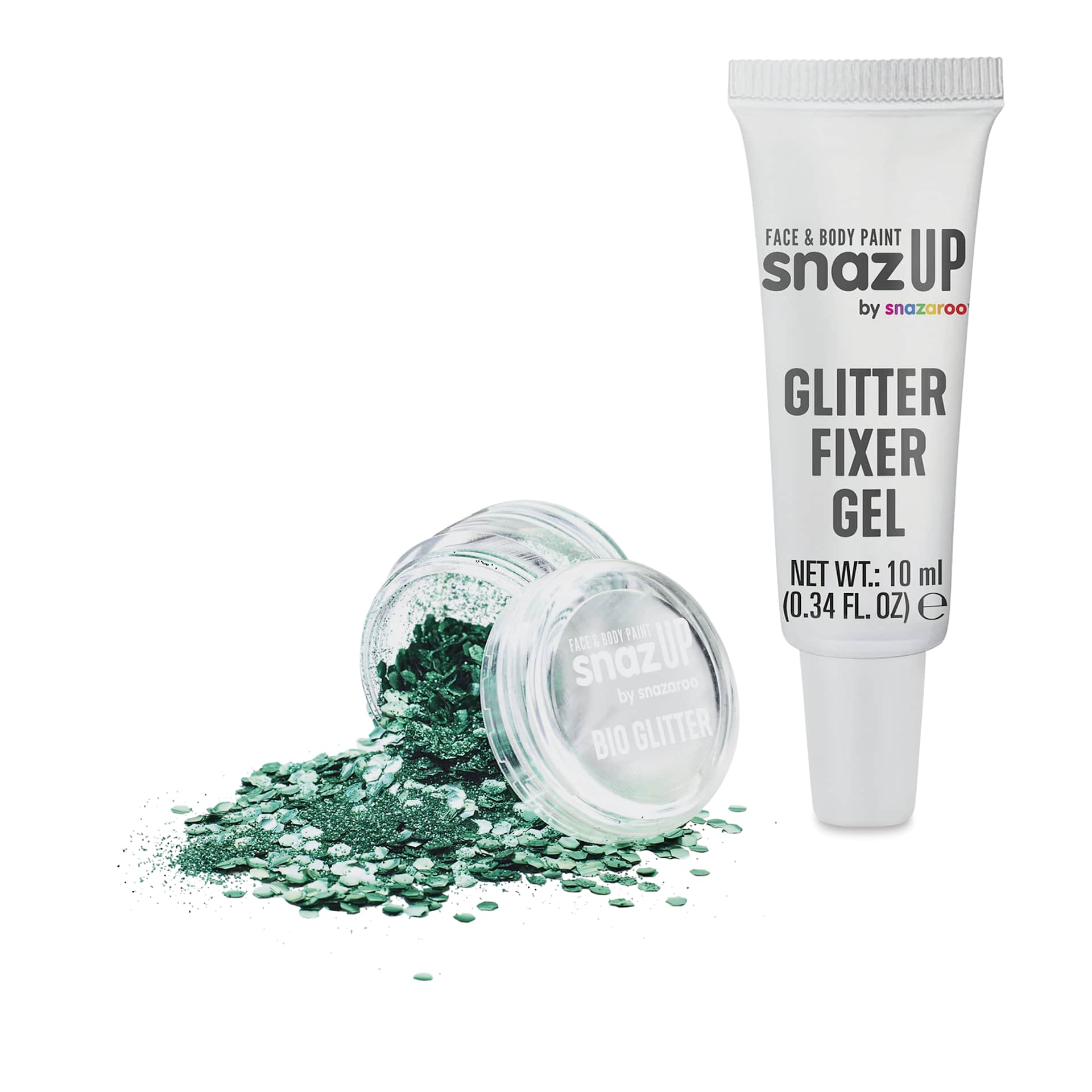 Snazaroo Bio Glitter Kit - Turquoise (Glitter and Fixer Gel)