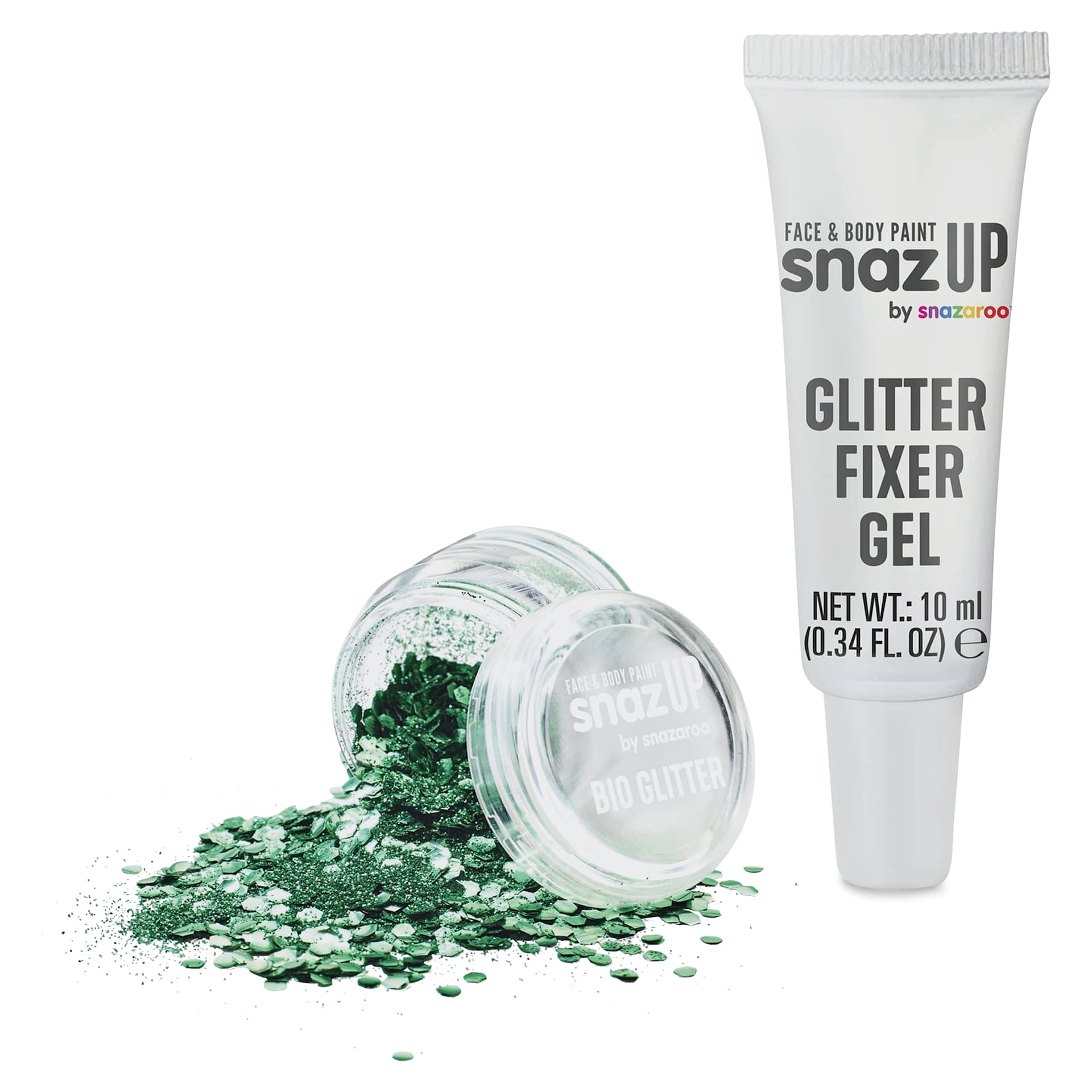Snazaroo Bio Glitter Kit - Green (Glitter and Fixer Gel)