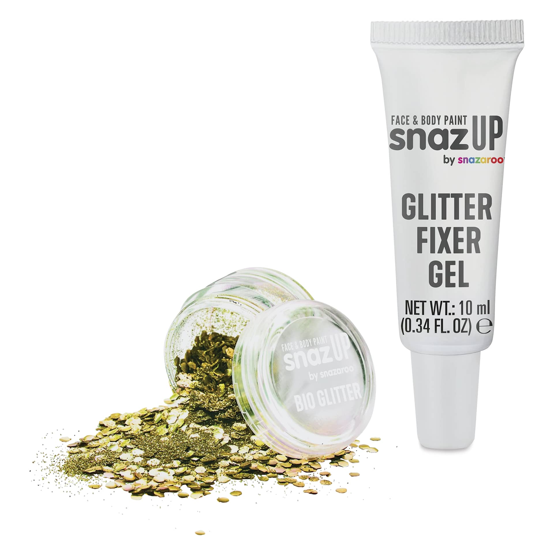 Snazaroo Bio Glitter Kit - Gold (Glitter and Fixer Gel)