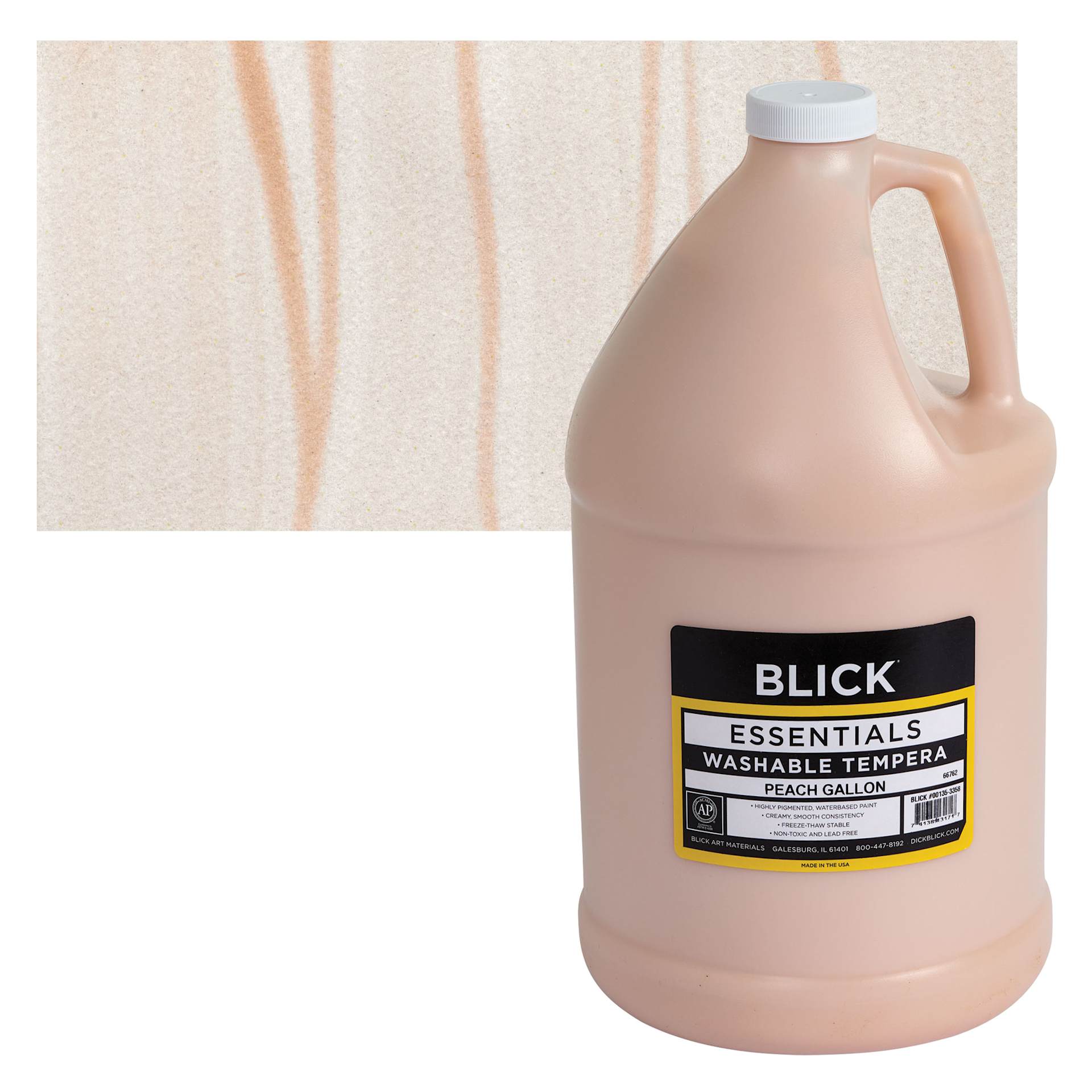 Blick Washable Tempera Paint - Peach, Gallon and swatch