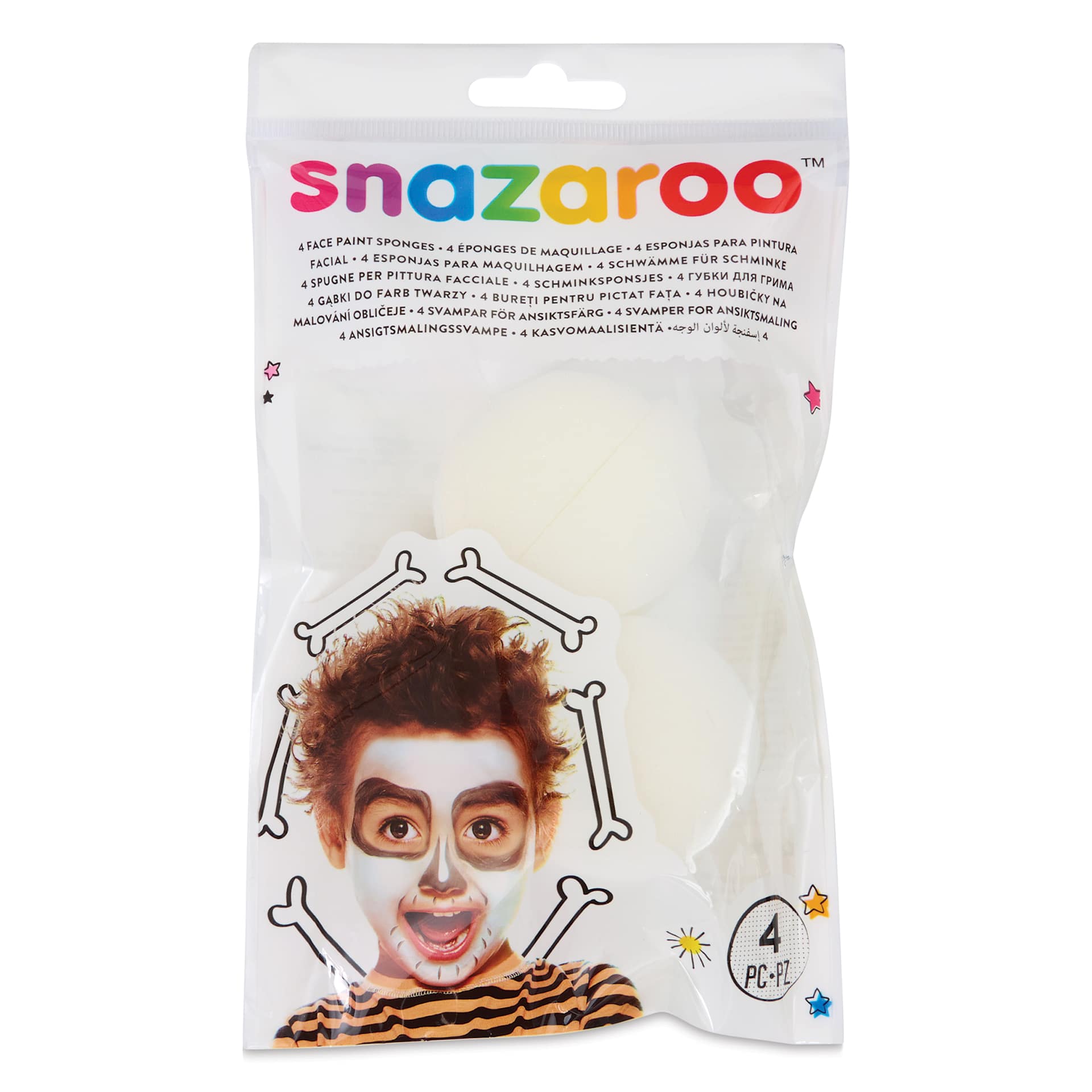 Snazaroo Face Paint Sponge Set - Semi Circle Sponges, Pkg of 4