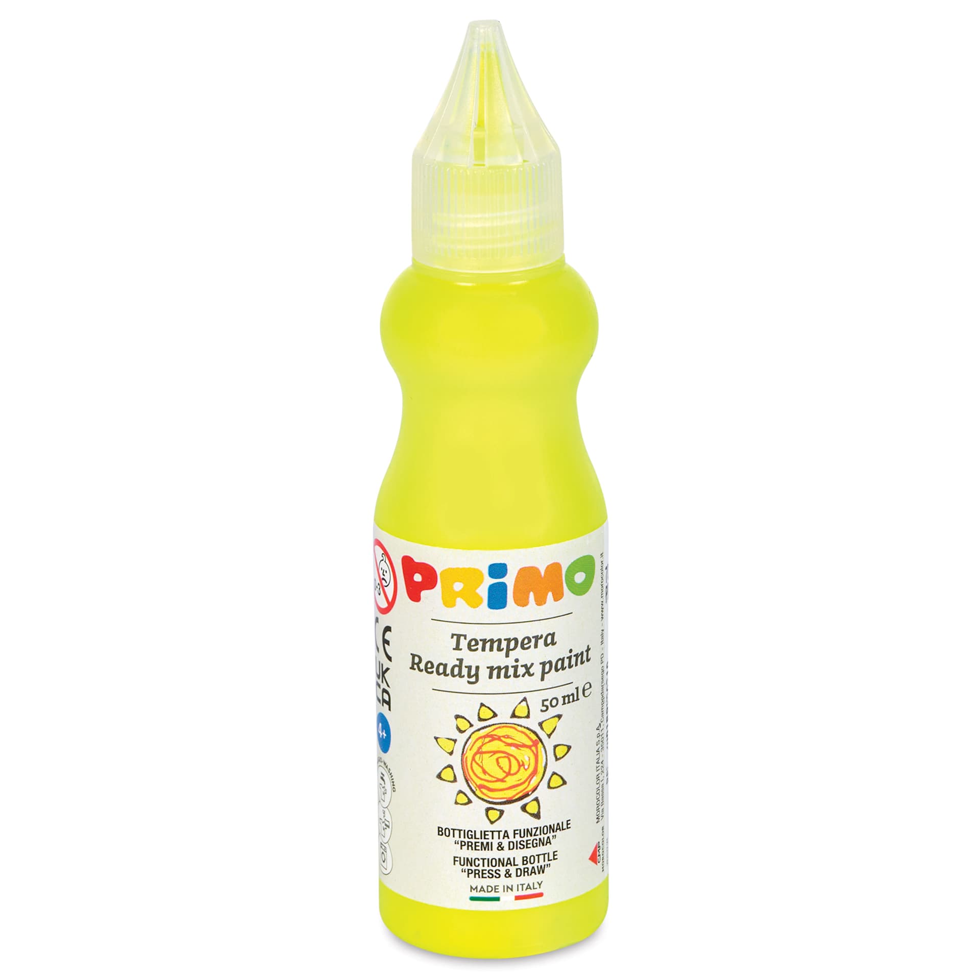 Primo Tempera Paint - Fluorescent Yellow, 50 ml