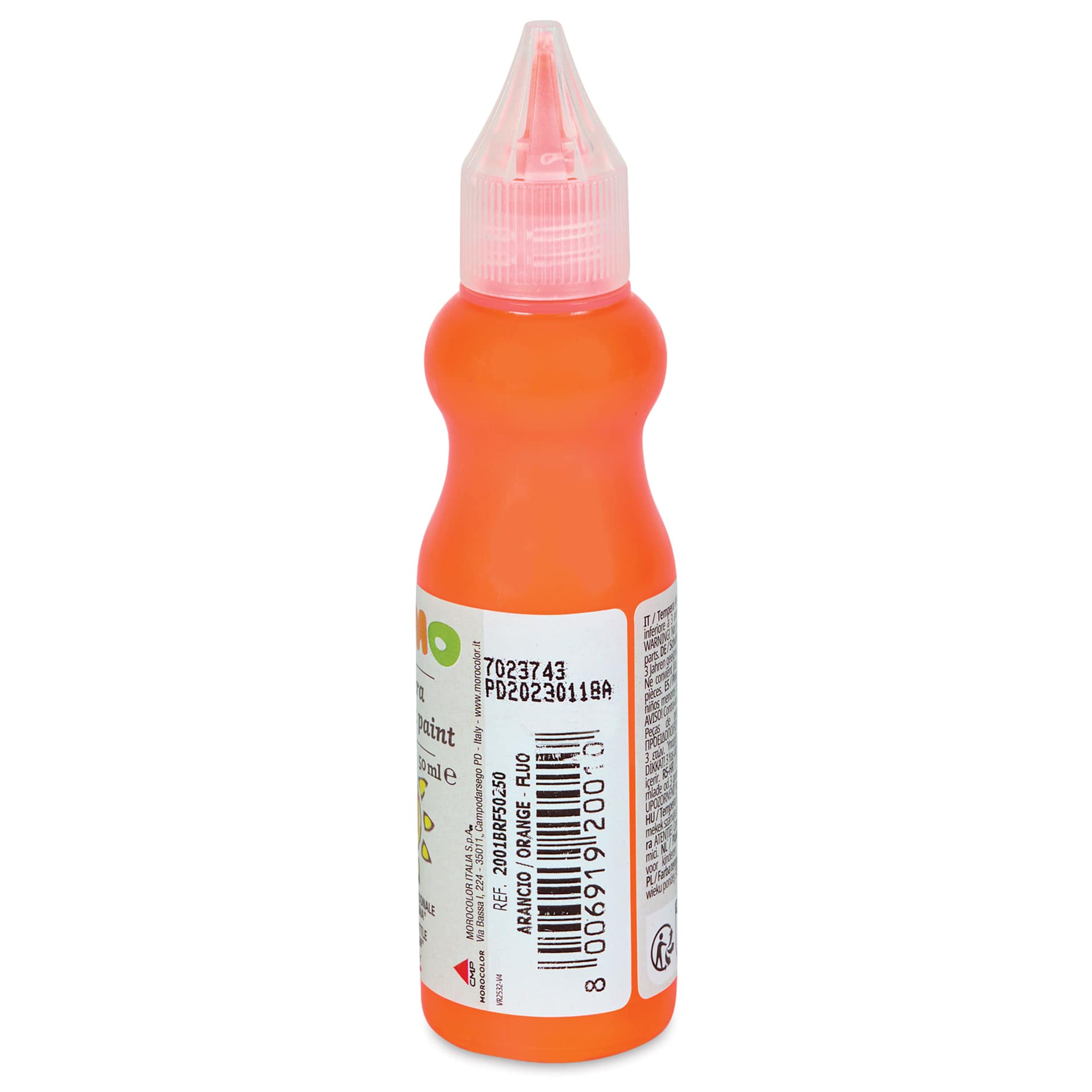 Primo Tempera Paint - Fluorescent Orange, 50 ml back