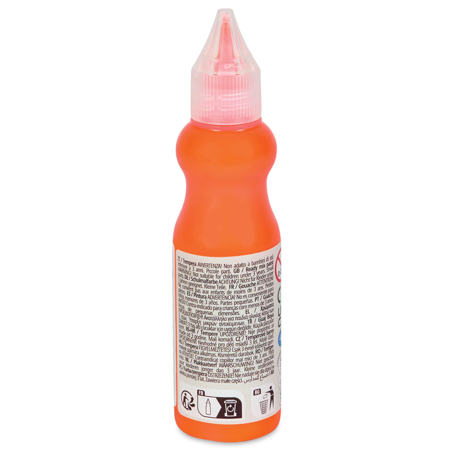 Primo Tempera Paint - Fluorescent Orange, 50 ml side