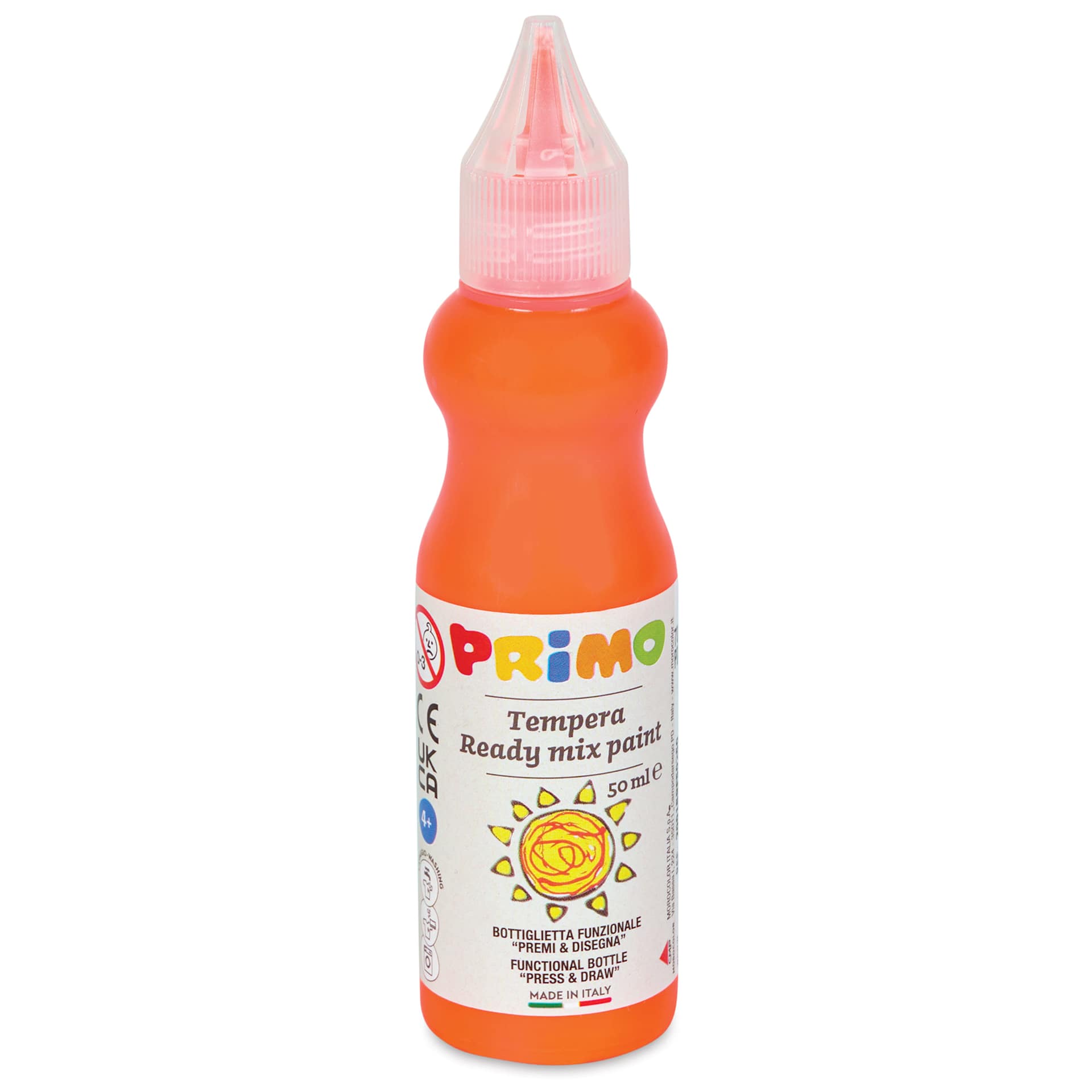 Primo Tempera Paint - Fluorescent Orange, 50 ml