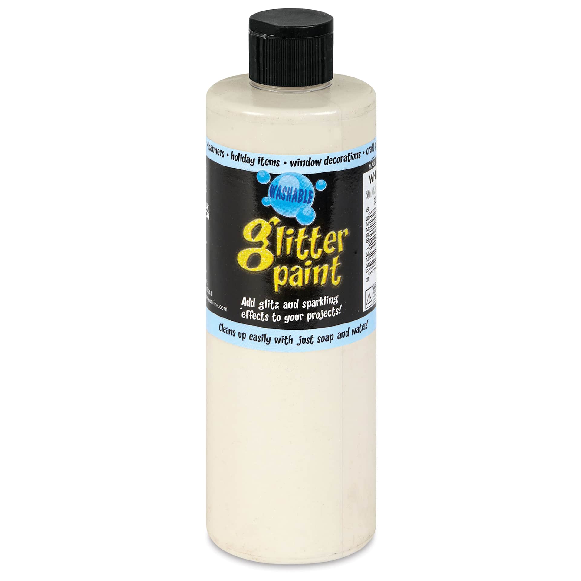 Chroma Glitter Tempera Paint - White Glitter, 16 oz