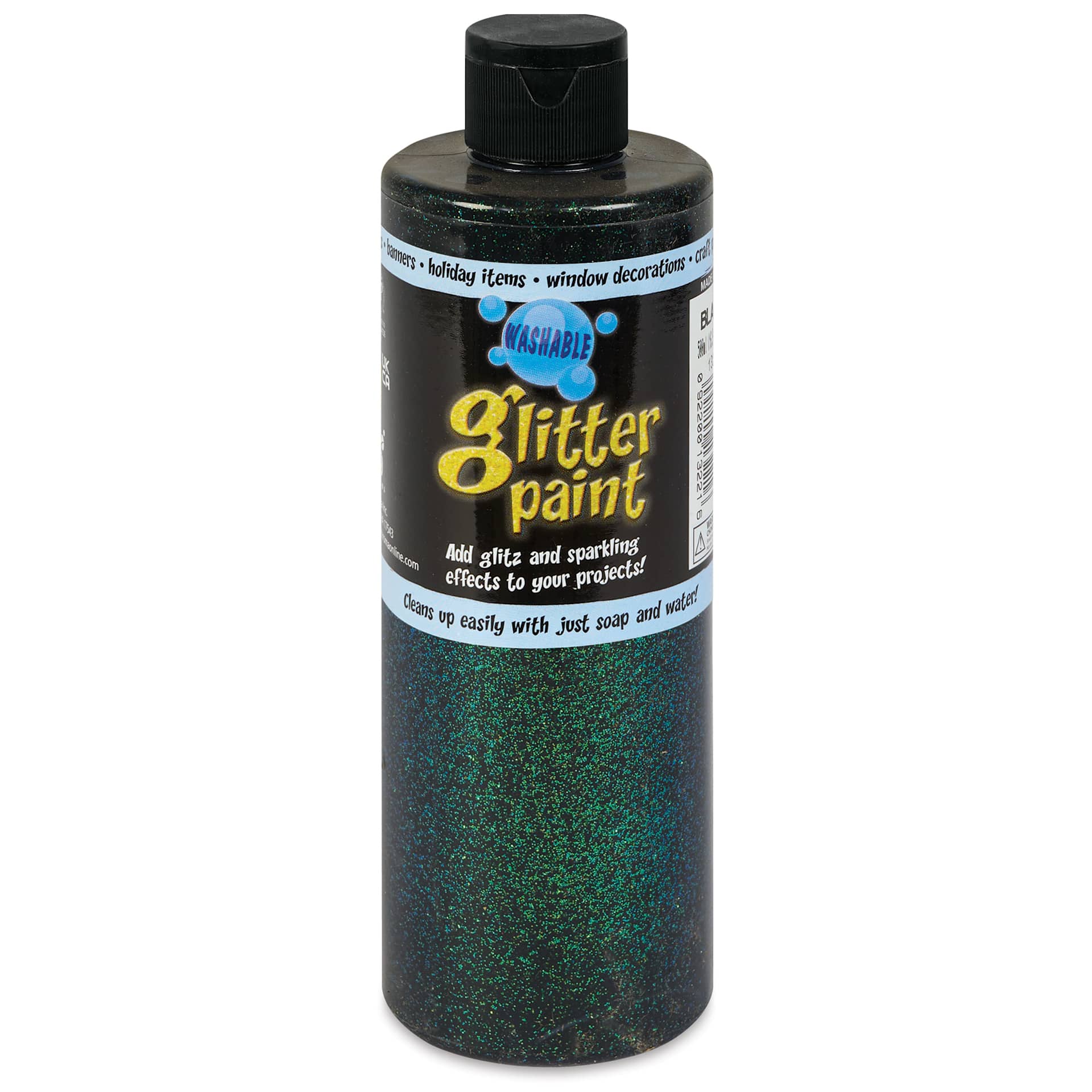 Chroma Glitter Tempera Paint - Black Glitter, 16 oz