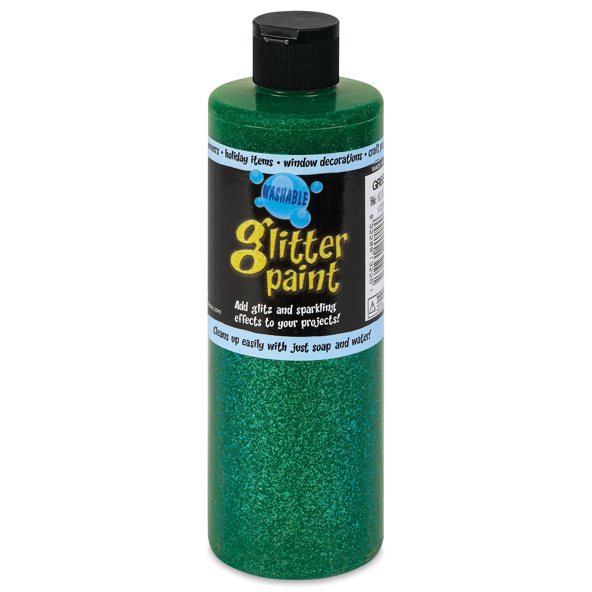 Chroma Glitter Tempera Paint - Green Glitter, 16 oz