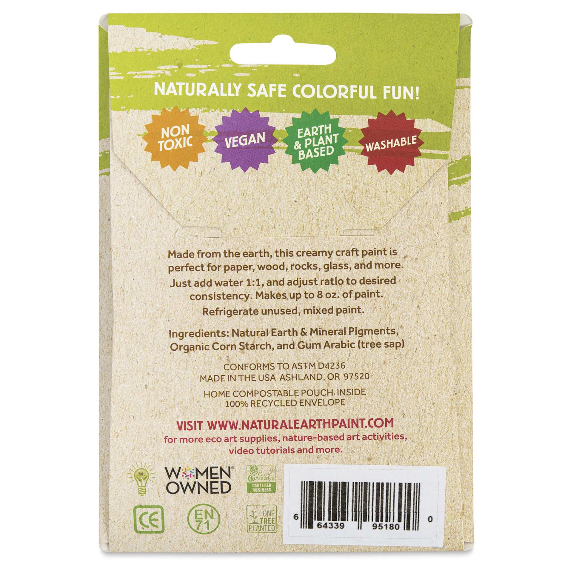 Natural Earth Paint Tempera Paint Powder - Red (Venetian Red), 3 oz back