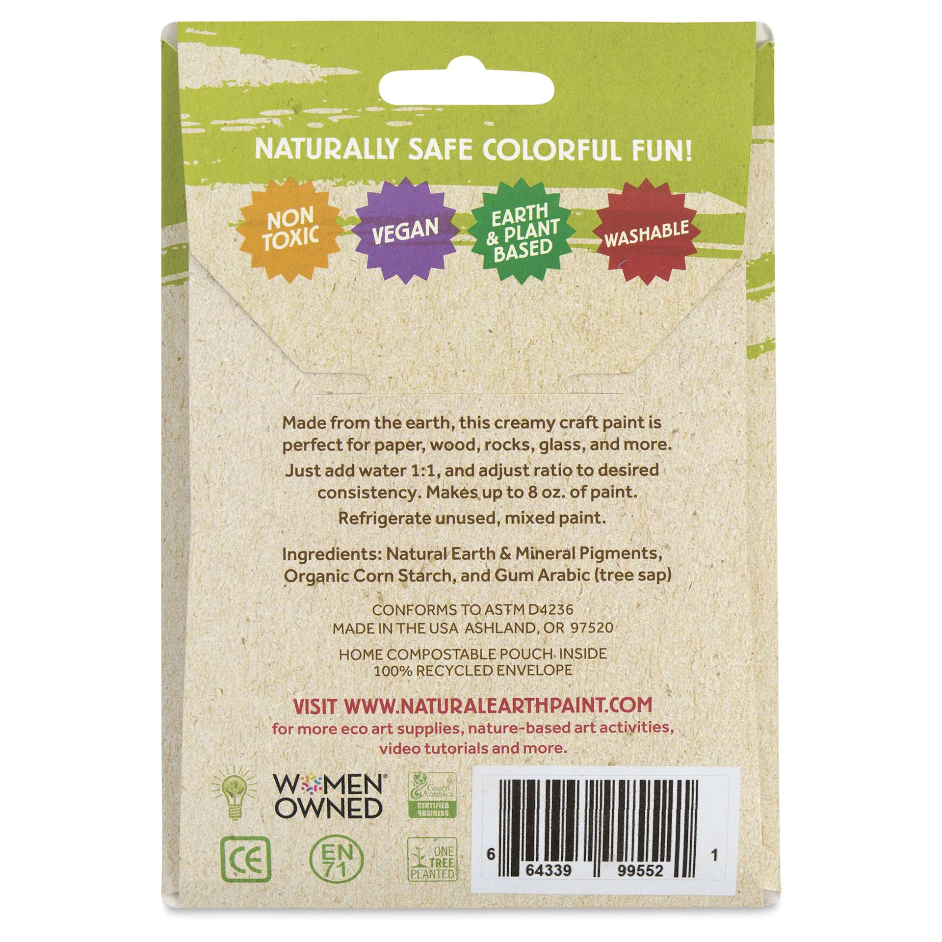 Natural Earth Paint Tempera Paint Powder - Yellow (Yellow Ochre), 3 oz back