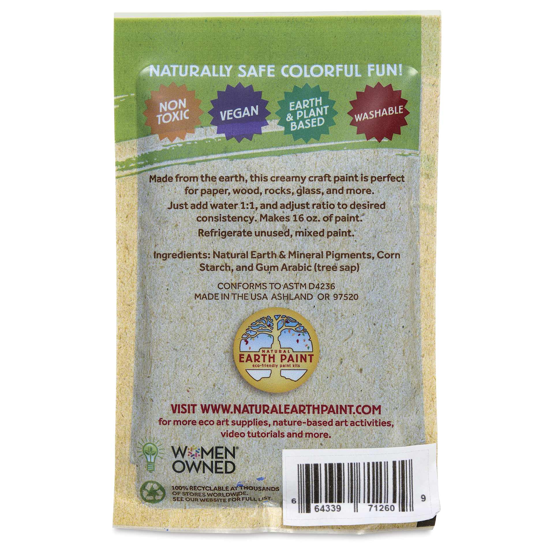 Natural Earth Paint Tempera Paint Powder - Blue (Ultramarine Blue), 3 oz back