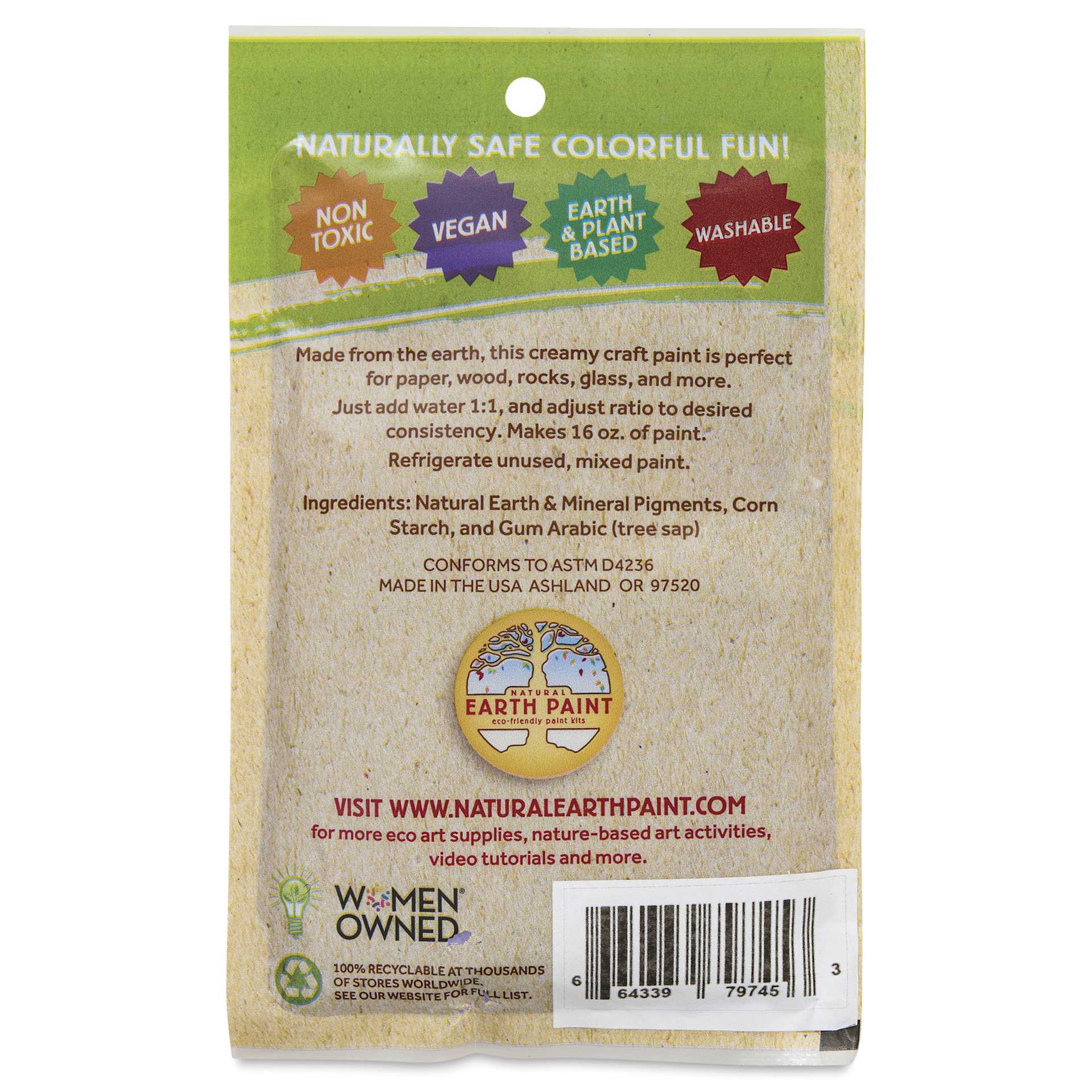 Natural Earth Paint Tempera Paint Powder - Purple, 3 oz back