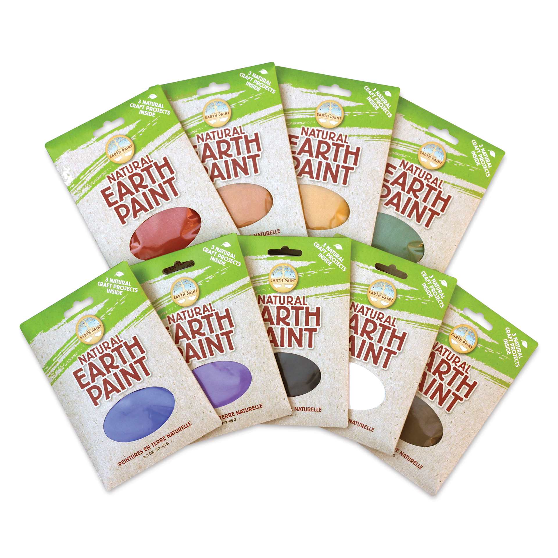 Natural Earth Paint Tempera Paint Powders - individual bags of colors, fanned out
