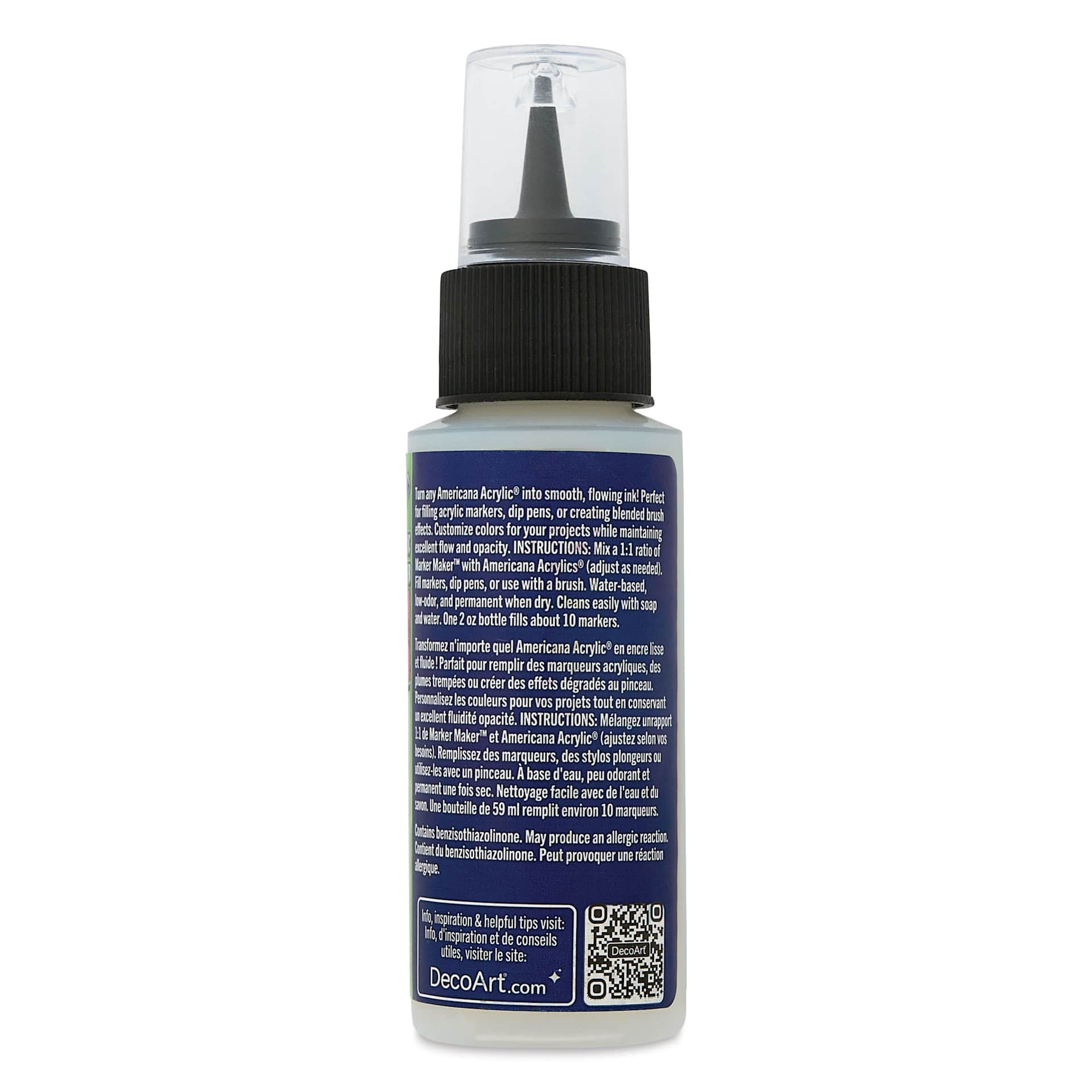 Back of DecoArt Americana Additions Marker Maker Medium 59 ml bottle