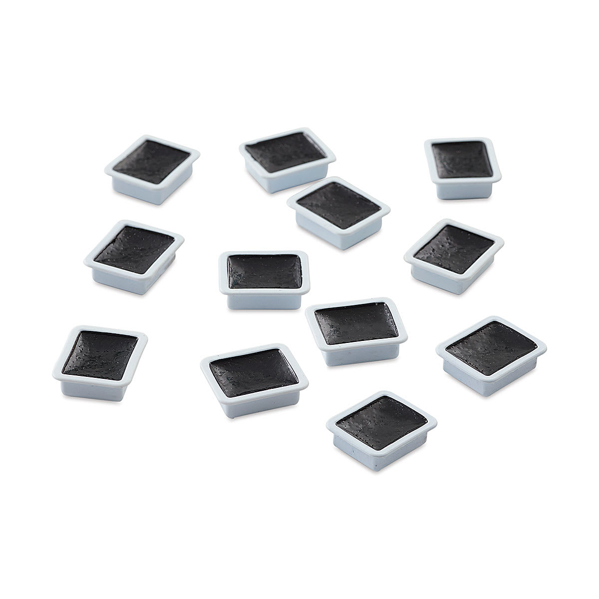 Prang Semi-Moist Watercolor Pans - Set of 12, Black, Square