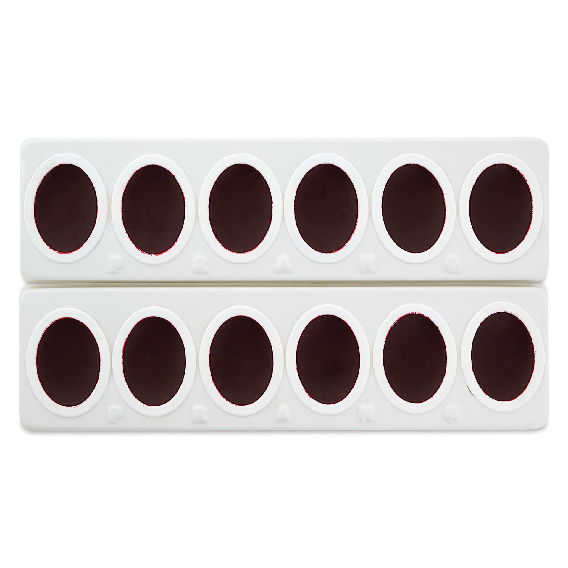 Prang Watercolor Refills arrive in two strips, ready to be separated