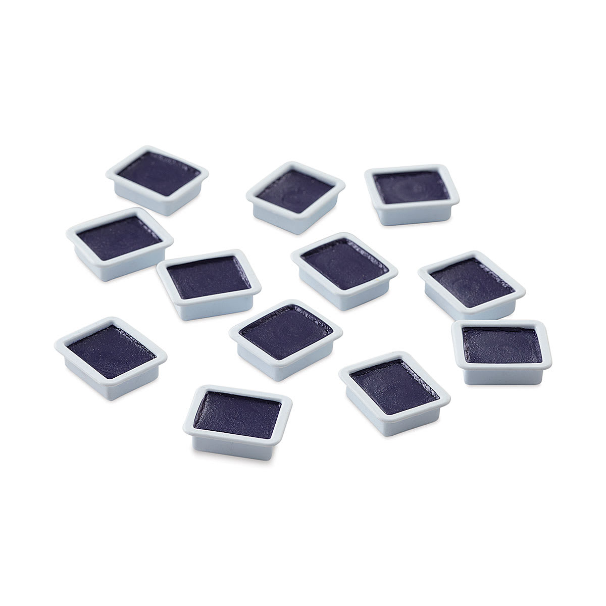 Prang Semi-Moist Watercolor Pans - Set of 12 Refill Pans, Blue-Violet, Square