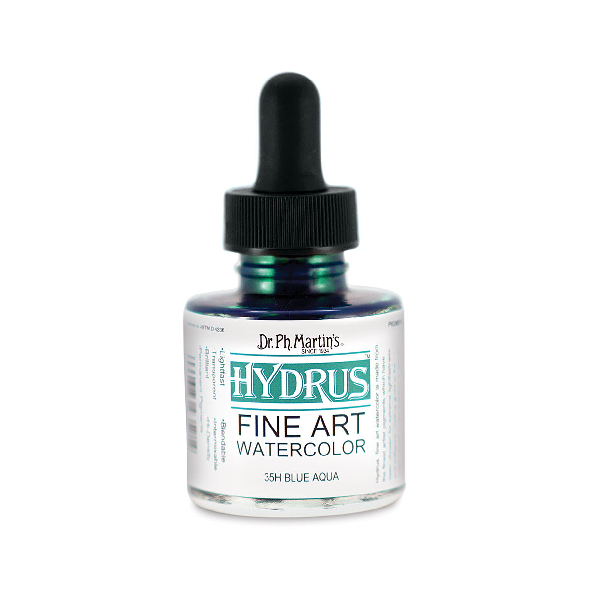 Dr. Ph. Martin's Hydrus Fine Art Liquid Watercolors - Blue Aqua, 1 oz bottle