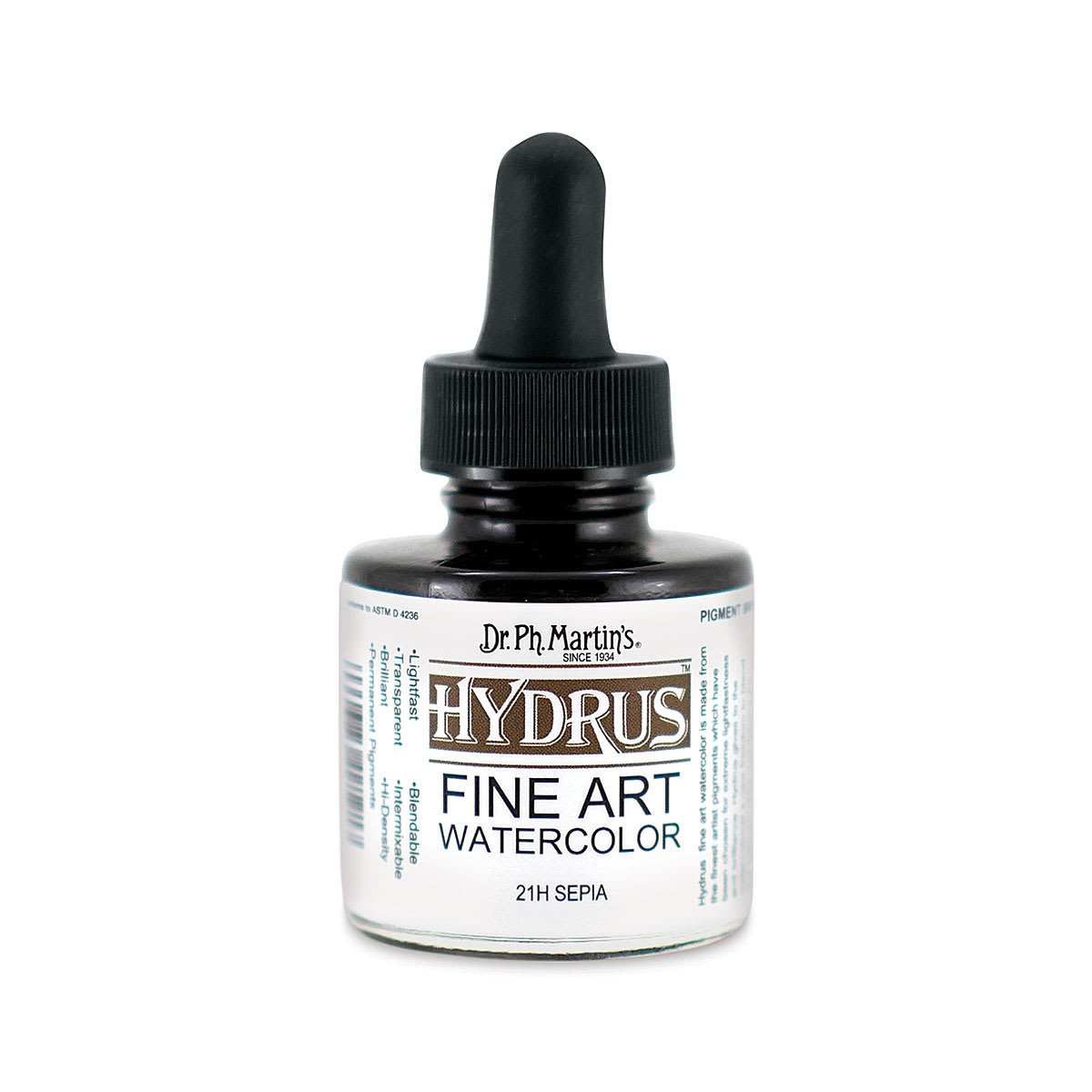 Dr. Ph. Martin's Hydrus Fine Art Liquid Watercolors - Sepia, 1 oz bottle