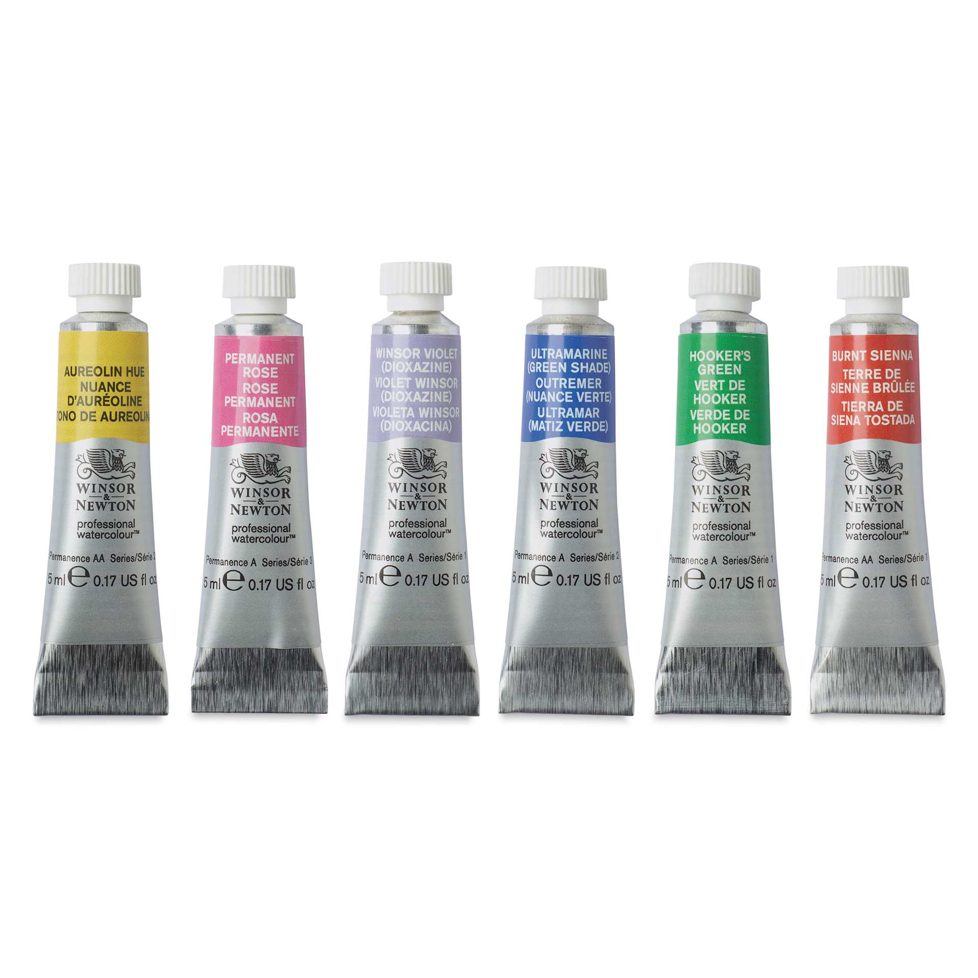 Tubes of paint from the Winsor & Newton Professional Watercolor -  Set of 6, Floral Colors
