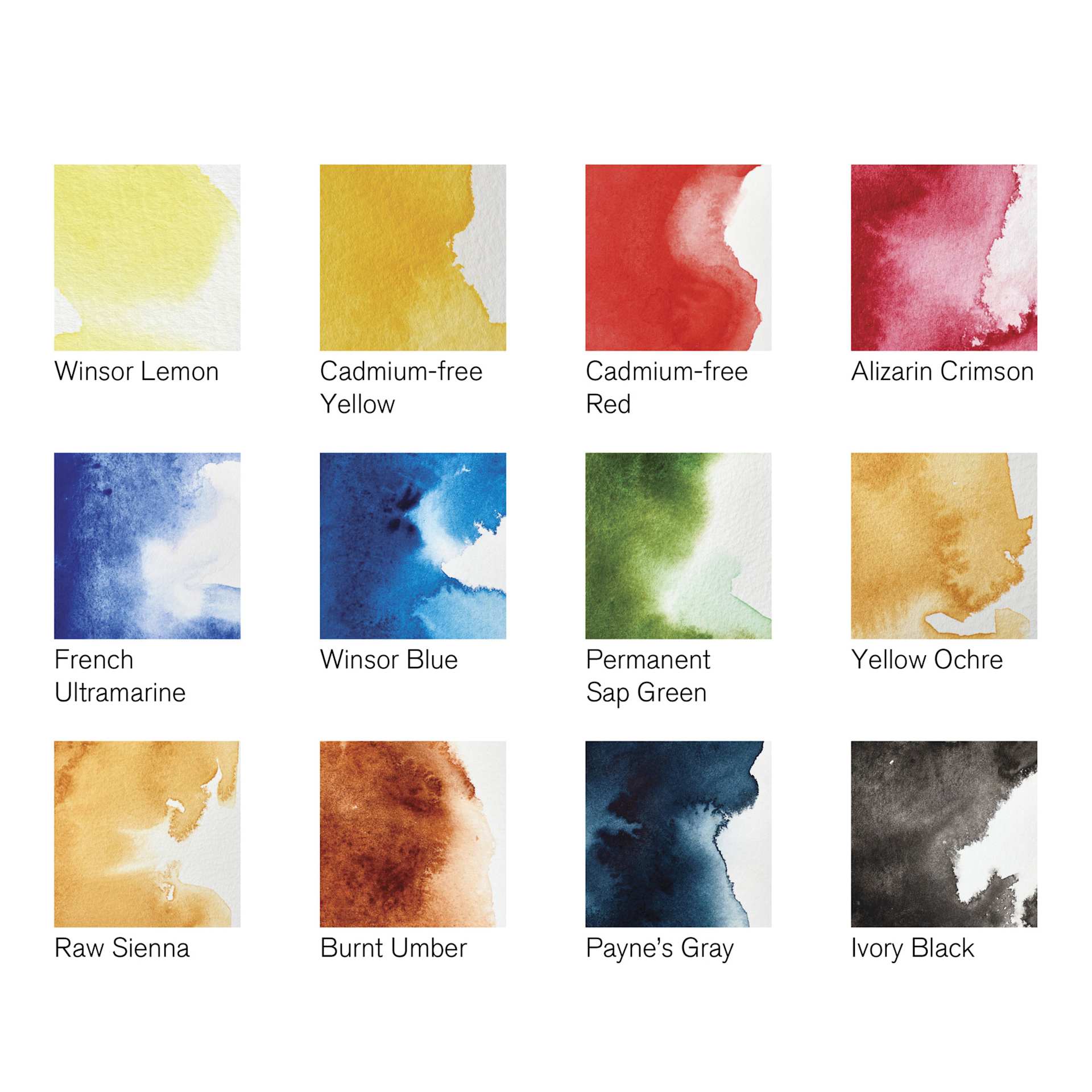 Winsor & Newton Professional Watercolor - Set of 12 Customizable Travel Tin, Assorted - color chart