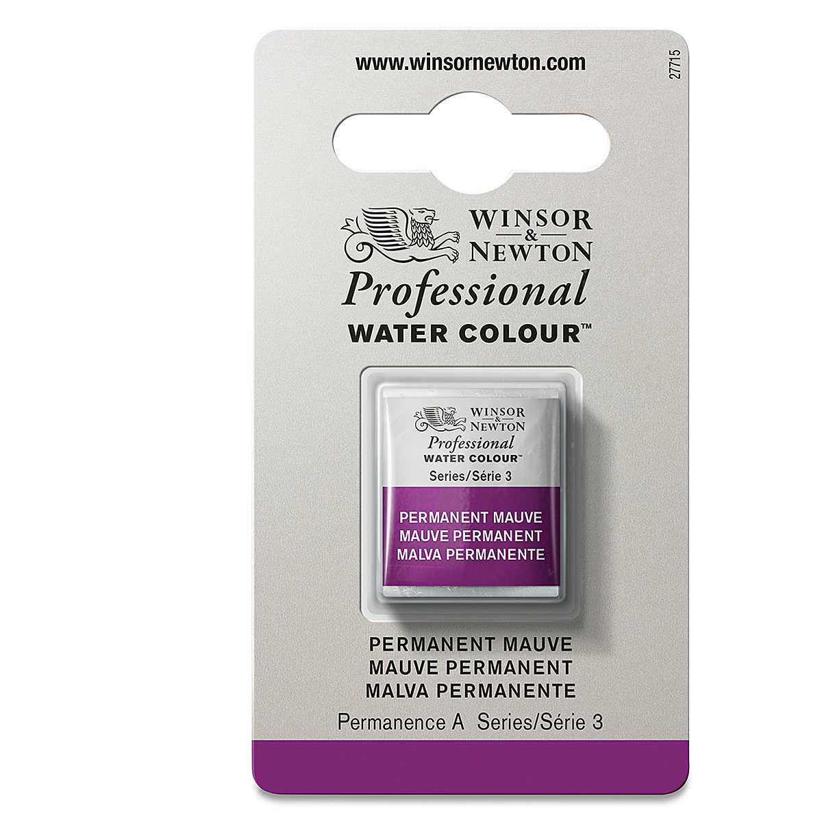 Winsor & Newton Professional Watercolor - Permanent Mauve, Half Pan