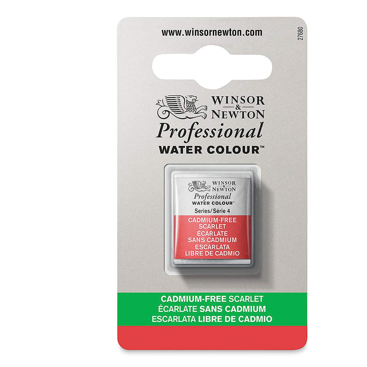 Winsor & Newton Artists' Watercolor - Cadmium-Free Scarlet, Half-Pan