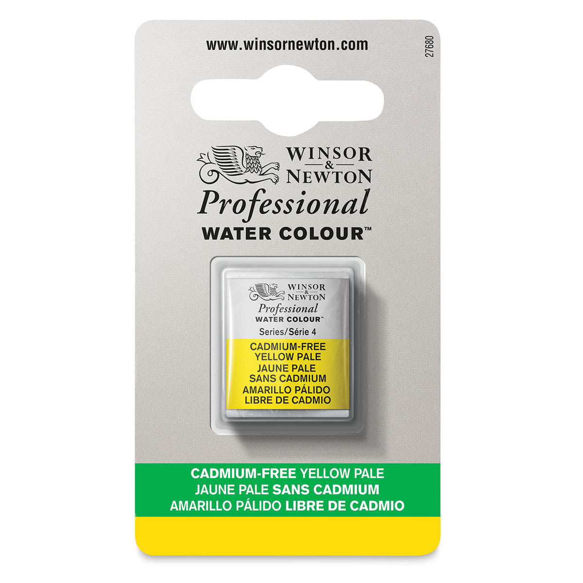 Winsor & Newton Artists' Watercolor - Cadmium-Free Yellow Pale, Half Pan. In package.