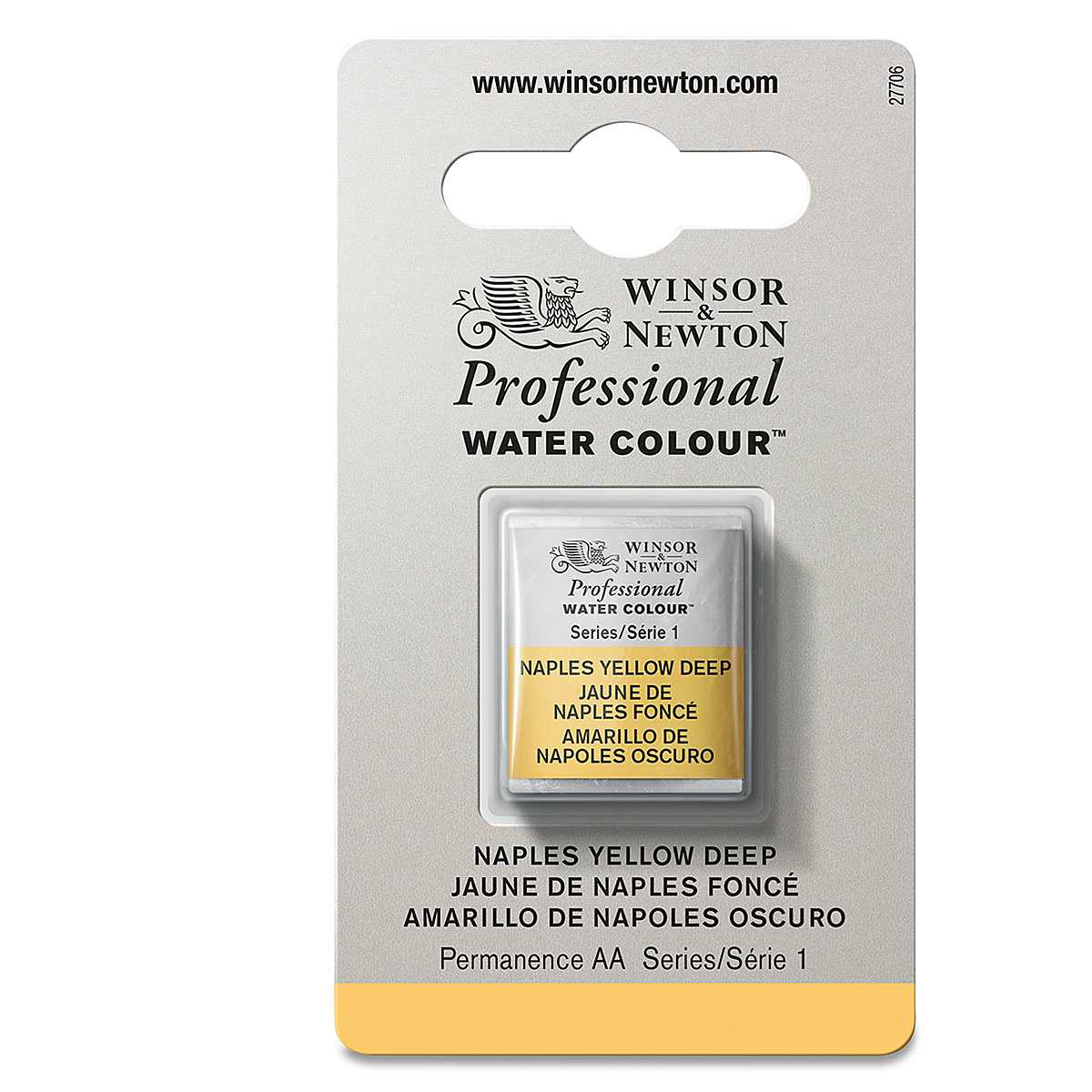 Winsor & Newton Artists' Watercolor - Naples Yellow Deep, Half Pan
