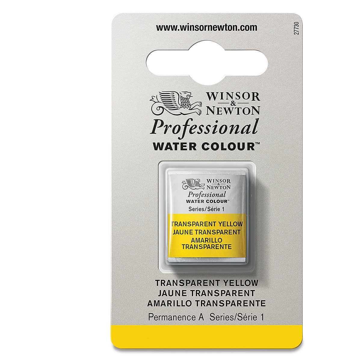Winsor & Newton Artists' Watercolor - Transparent Yellow, Half Pan