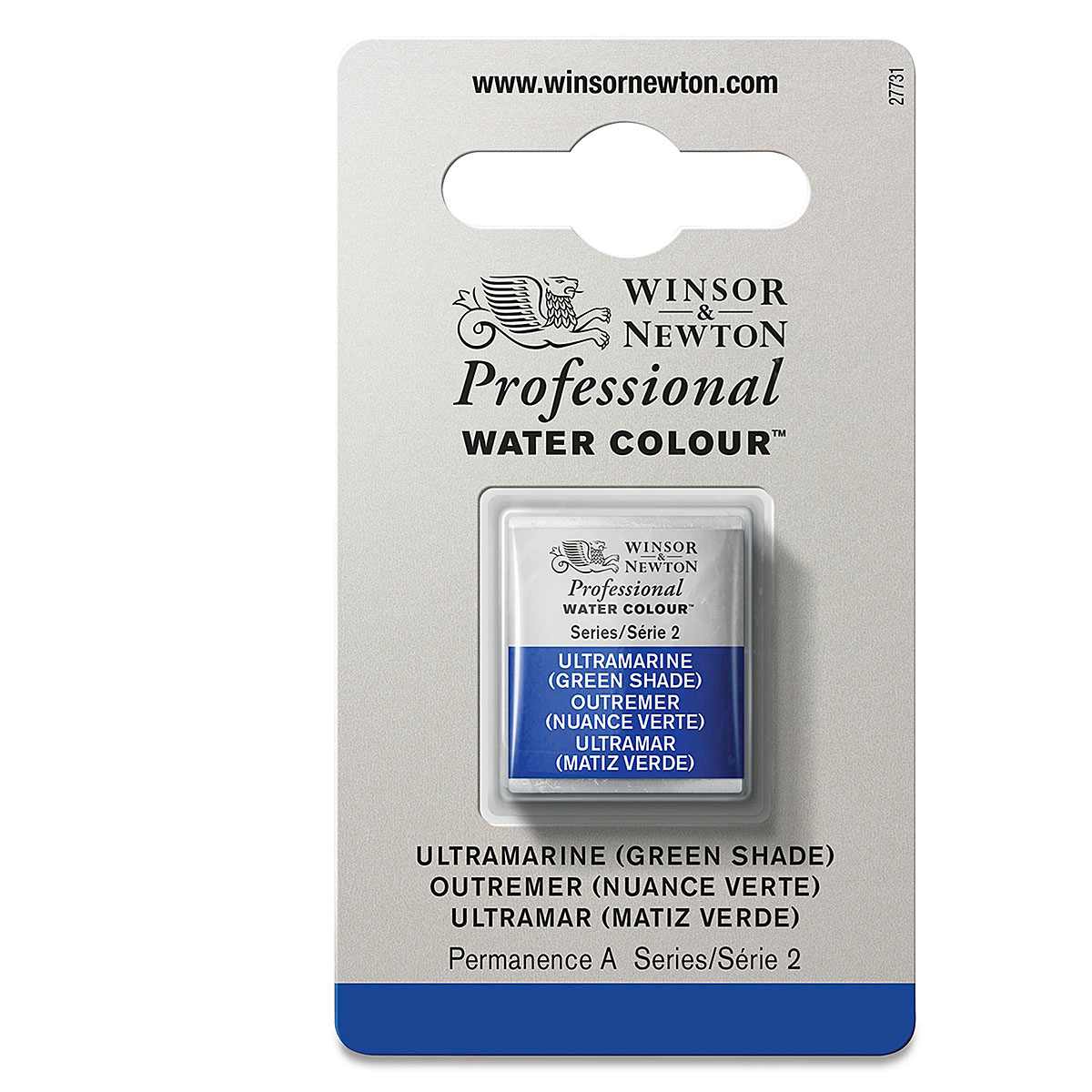 Winsor & Newton Professional Watercolor - Ultramarine Blue (Green Shade), Half Pan
