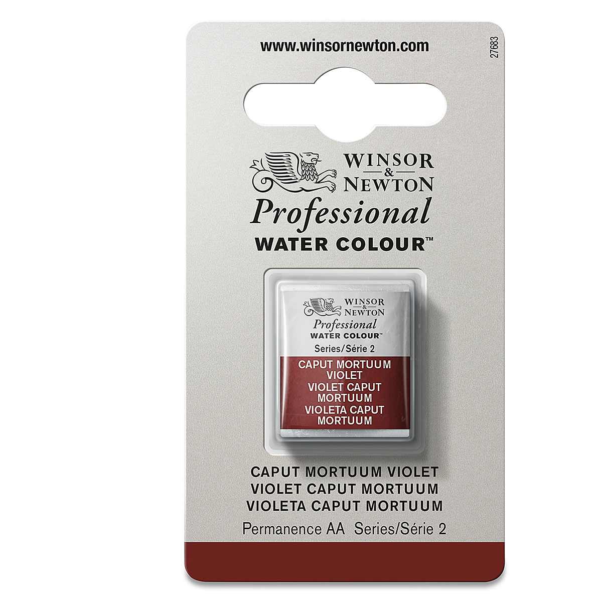 Winsor & Newton Professional Watercolor - Caput Mortum Violet, Half Pan