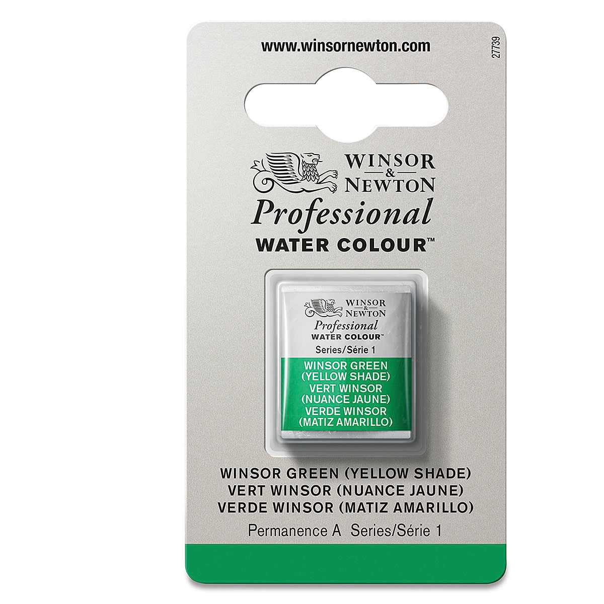 Winsor & Newton Professional Watercolor - Winsor Green (Yellow Shade), Half Pan