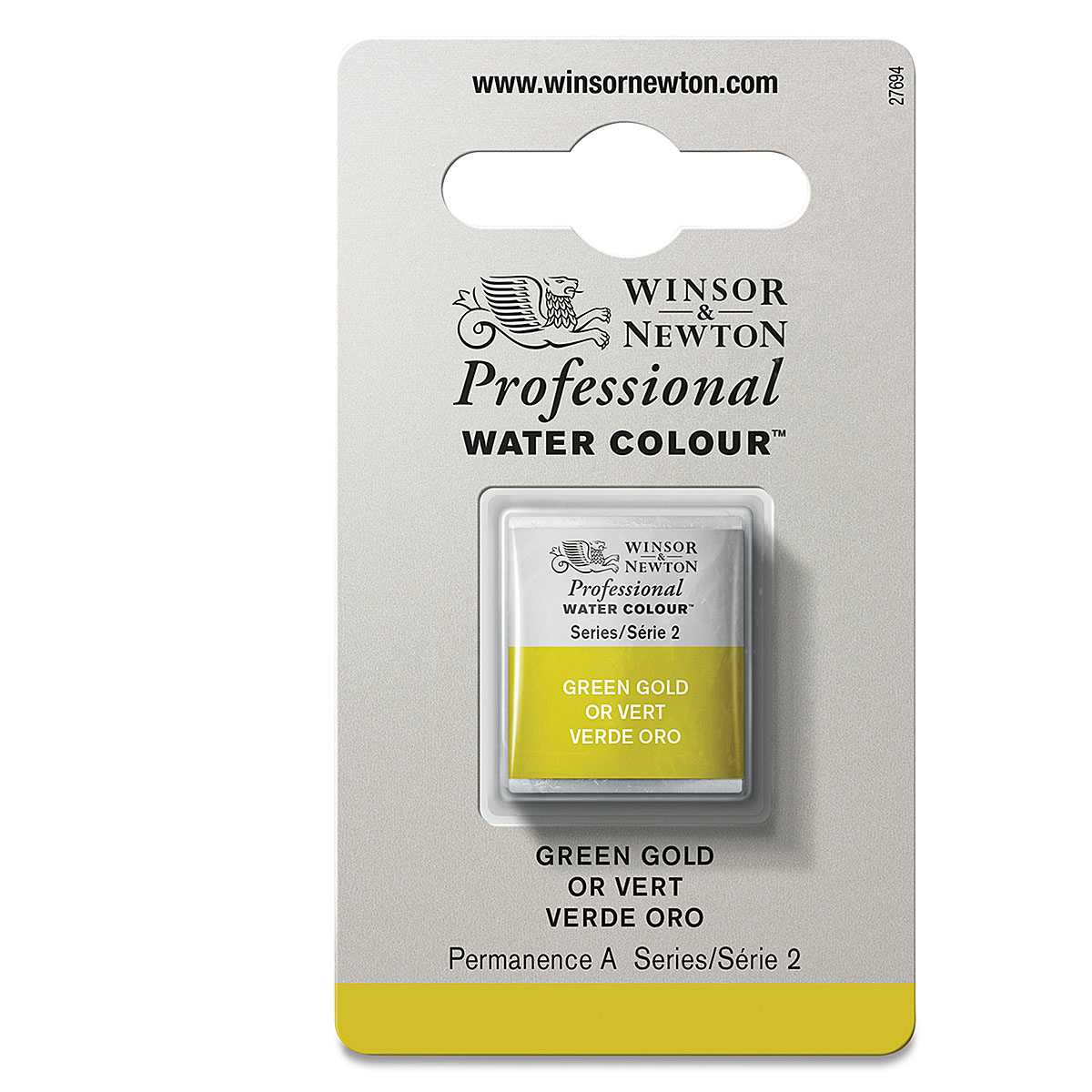 Winsor & Newton Professional Watercolor - Green Gold, Half Pan