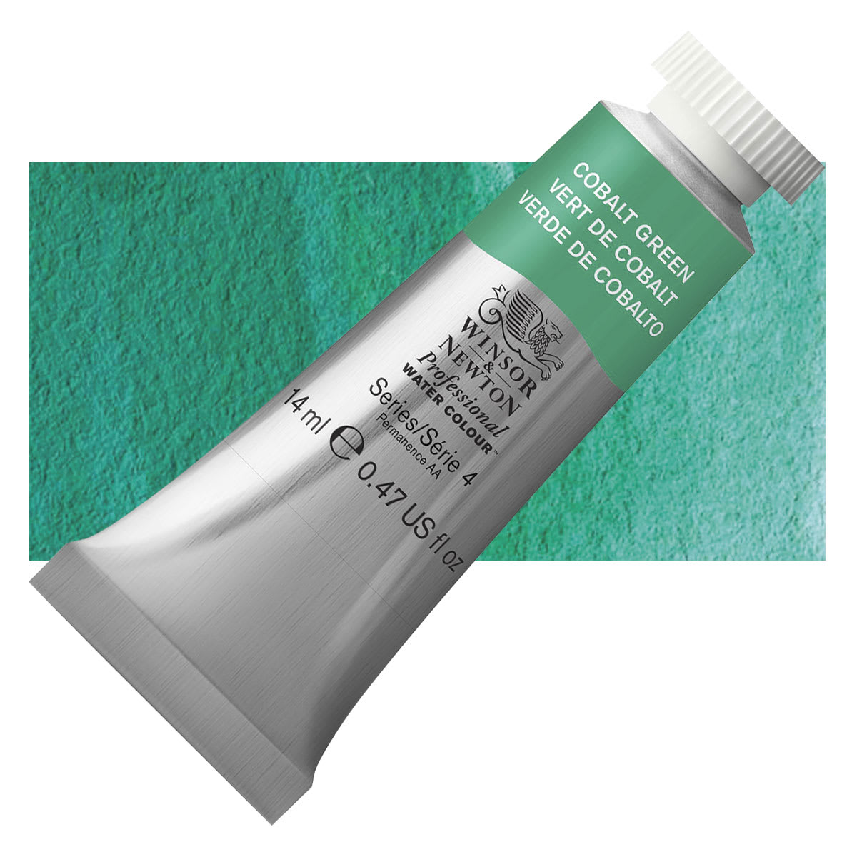Winsor & Newton Professional Watercolor - Cobalt Green, 14 ml tube and swatch